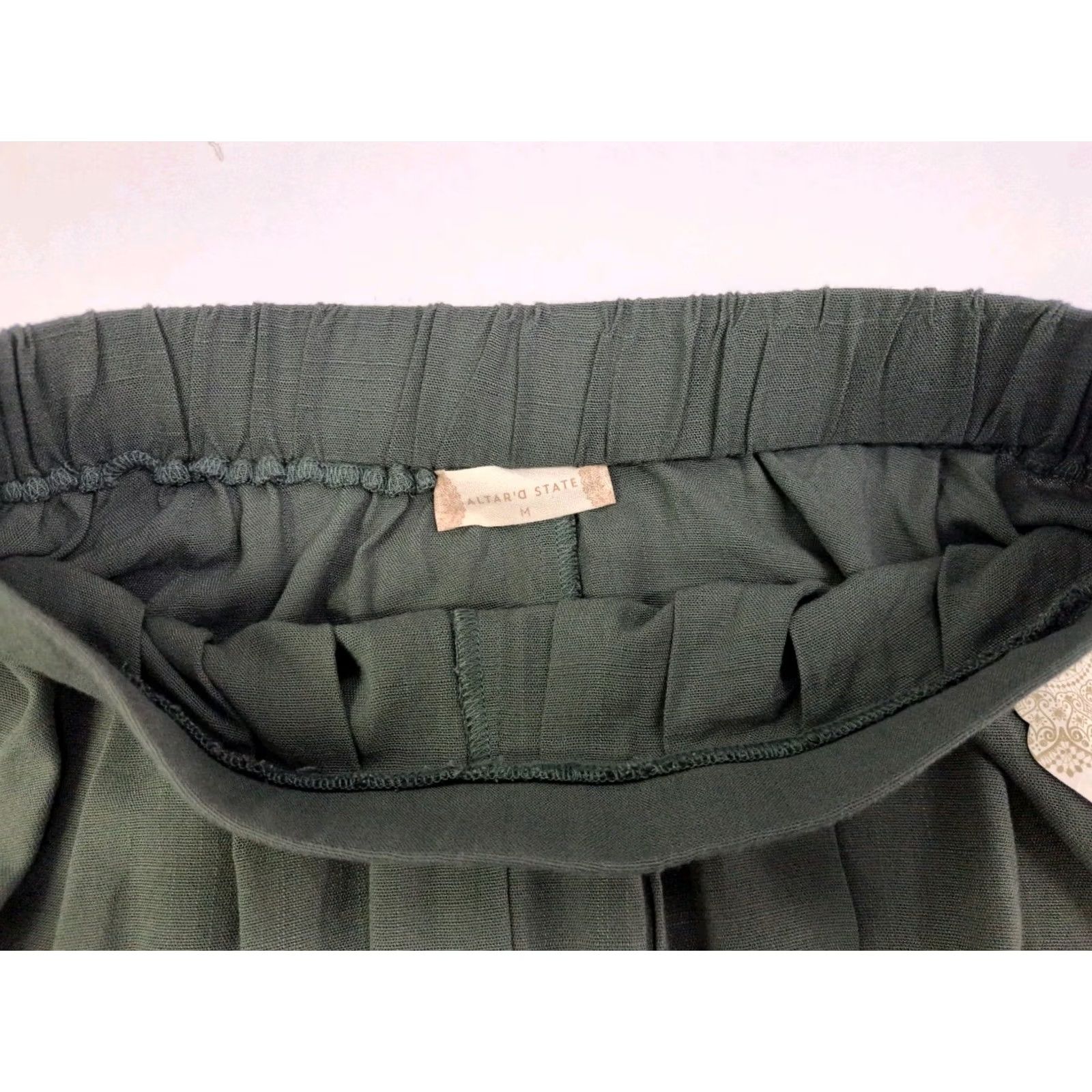 Vintage Alter’d State Skirt Womens M Dust Olive NWT Pleated Long Pullon Size Size 32" / US 10 / IT 46 - 7 Thumbnail
