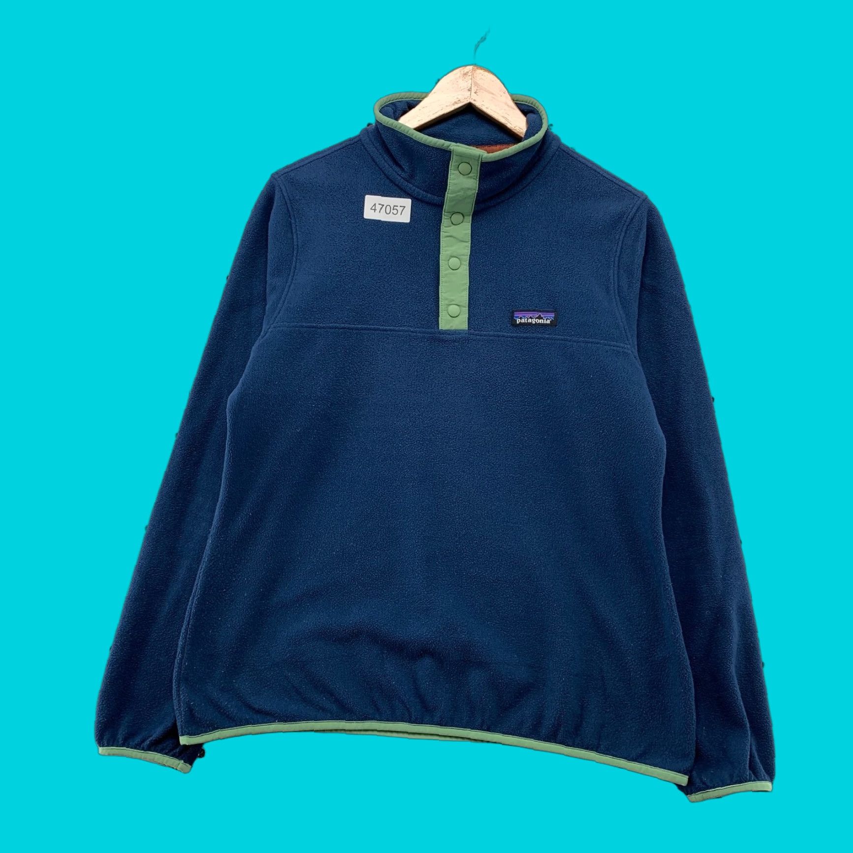 Patagonia Patagonia Women's Jacket M Blue Fleece 1/4 Snap Pullover Micro D Sweater - Outdoor Basic Coat, Regular Fit, Logo, Casual Climate Casual Womens Size M / US 6-8 / IT 42-44 - 1 Thumbnail