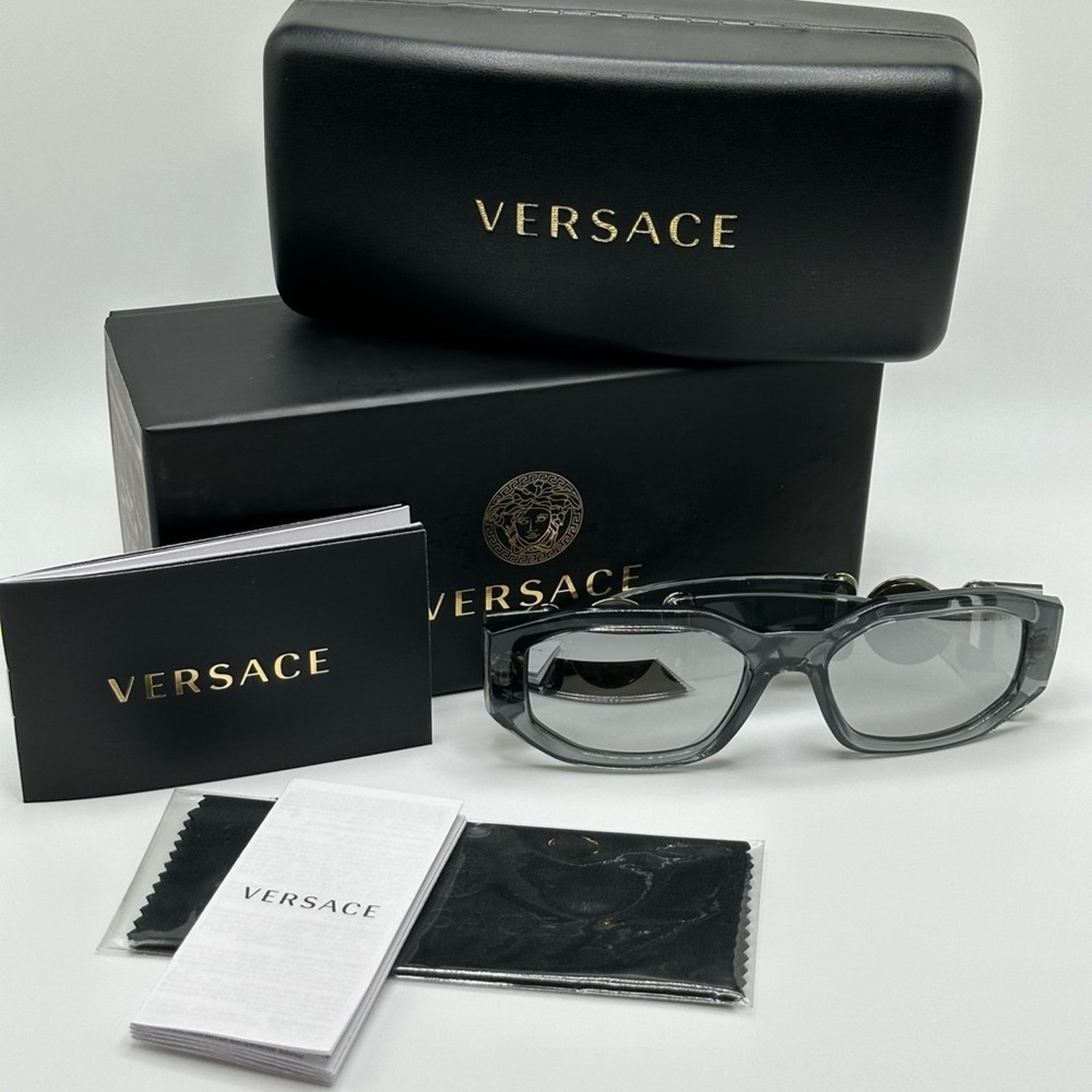 Versace NEW VERSACE VE4361 311/6G Transparent Grey/Light Grey Mirror Size ONE SIZE - 9 Thumbnail