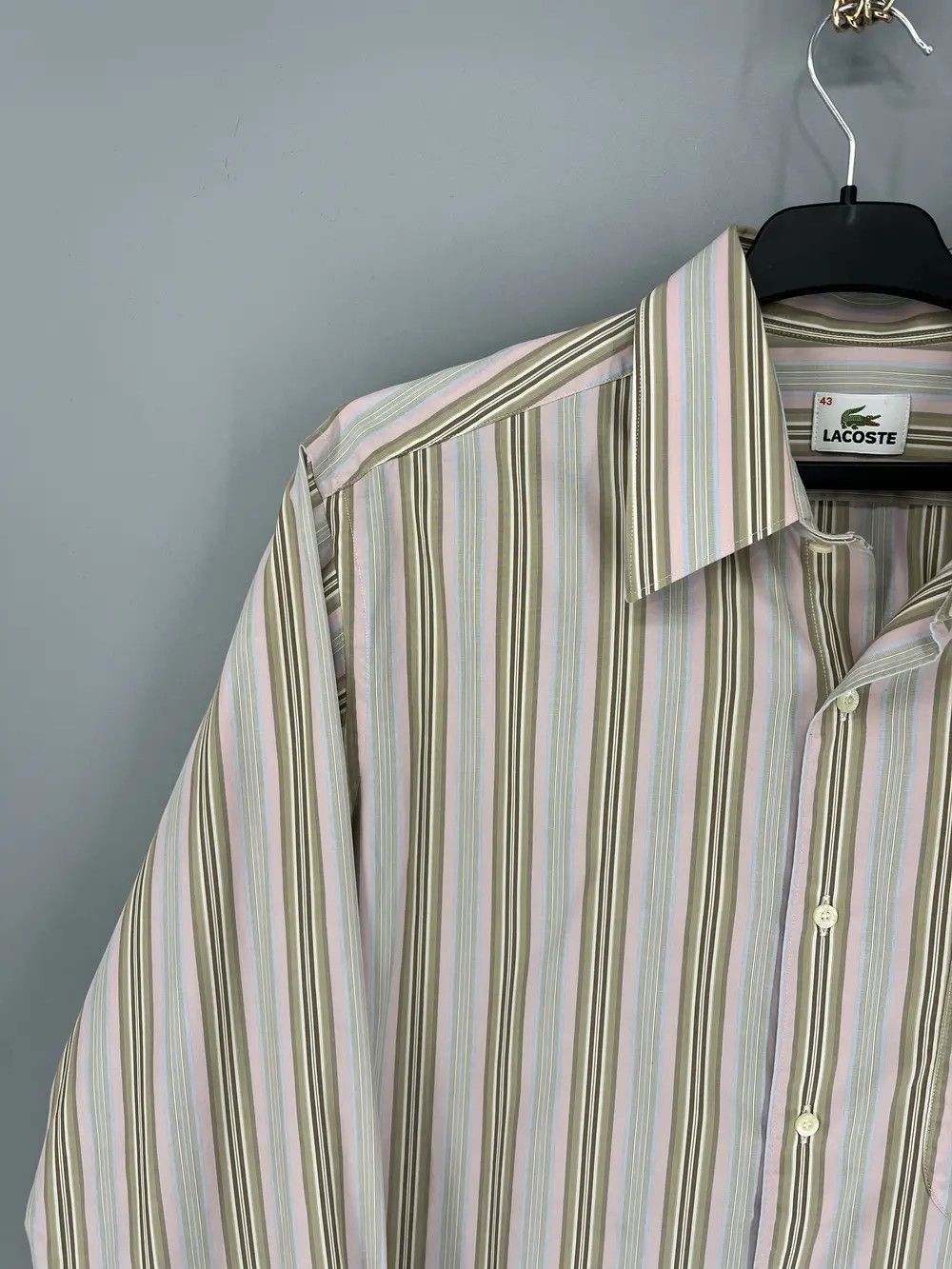 Lacoste Lacoste Long Sleeve Button Down Shirt Blue Stiped Collared Size US XL / EU 56 / 4 - 5 Thumbnail