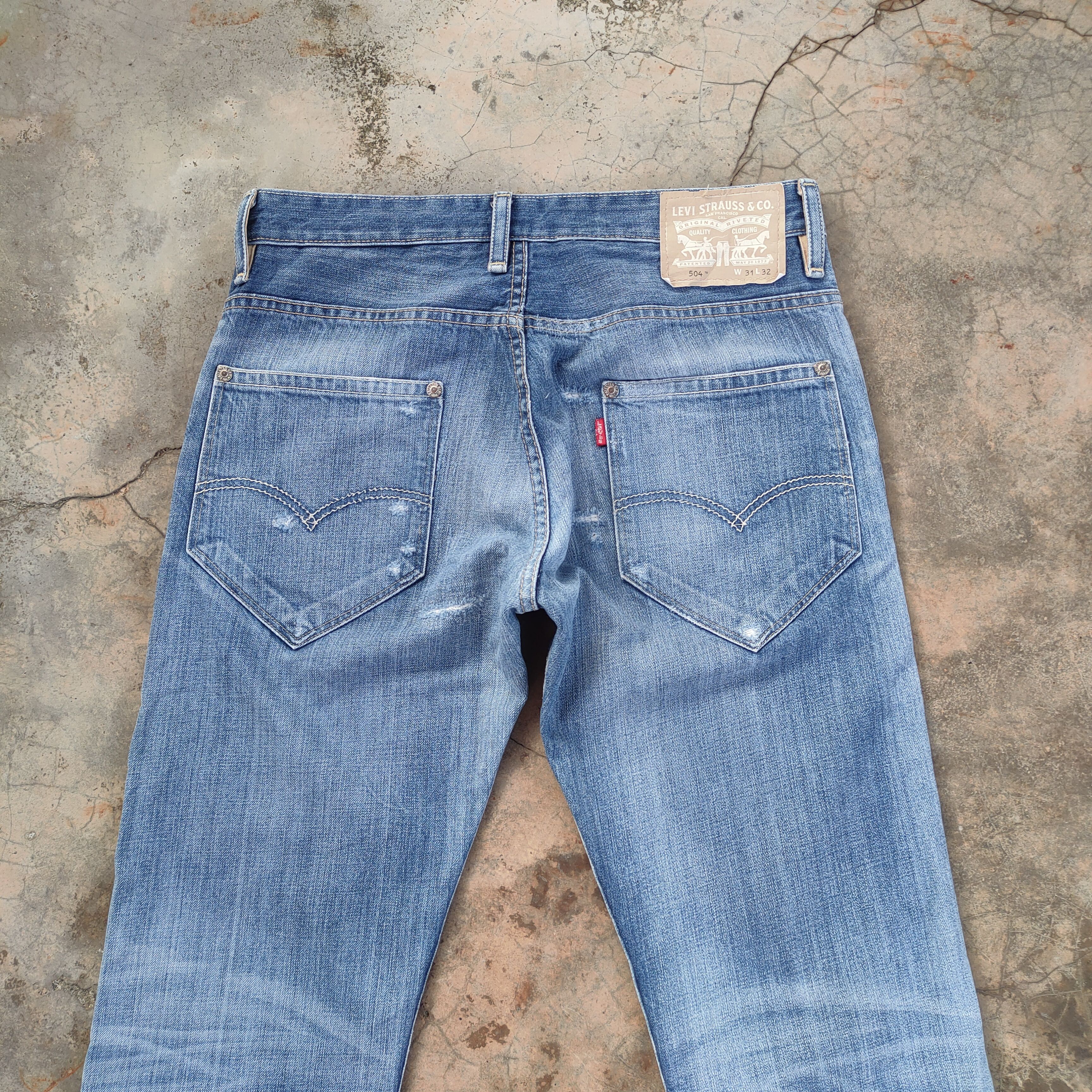 Levi's W32 LEVI'S 504 DISTRESSED FADED JEANS PANTS Size US 32 / EU 48 - 9 Thumbnail