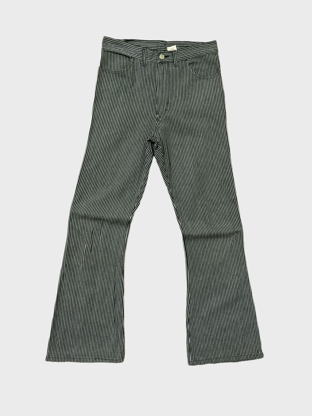If Six Was Nine × Japanese Brand × Tornado Mart Flare Jeans Striped Design Faded Bootcut Denim Size US 27 - 1 Thumbnail
