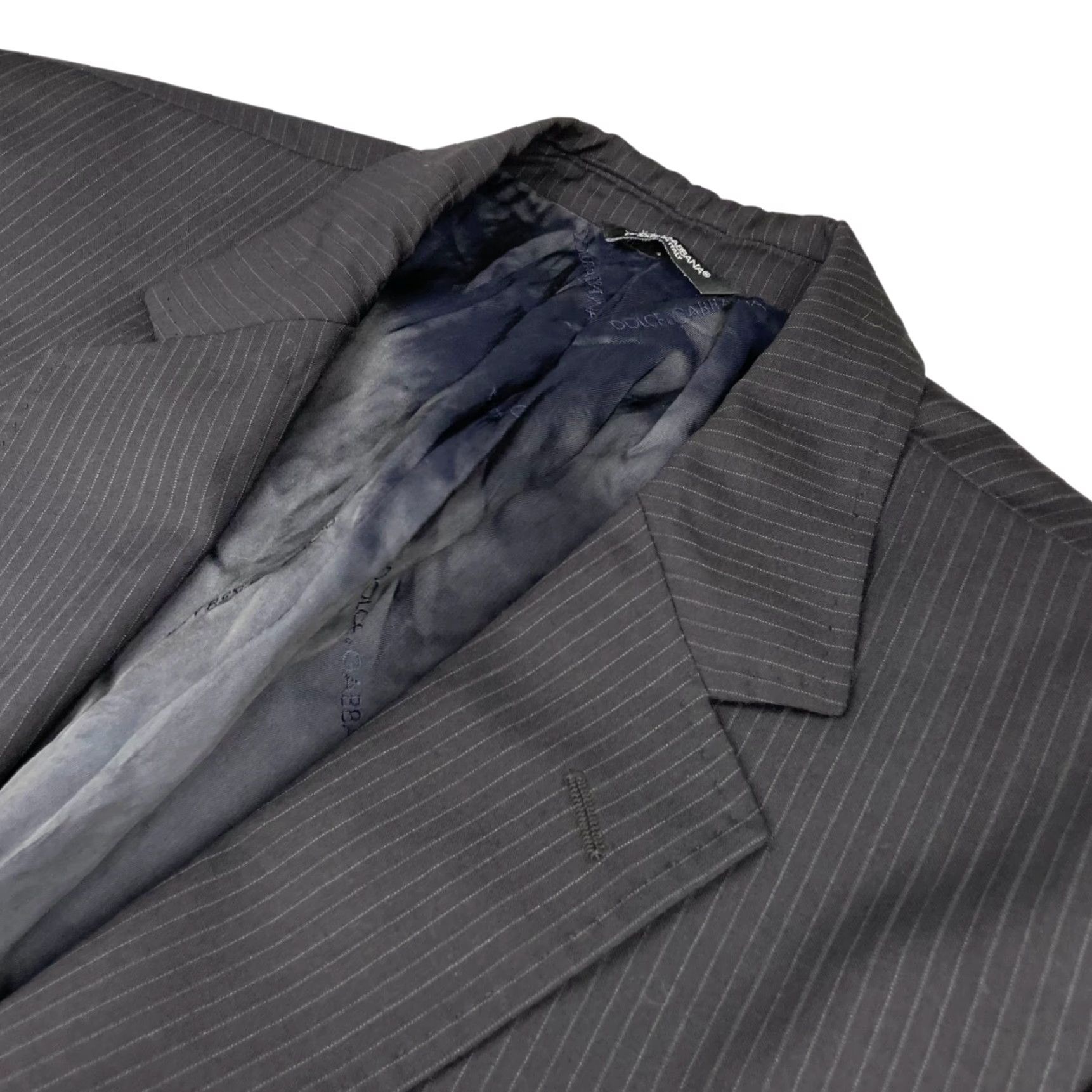 Dolce & Gabbana Dolce & Gabbana Men's 100% Wool 2-Button Blazer Dark Navy Stripe Italy 44R Size 44R - 2 Thumbnail