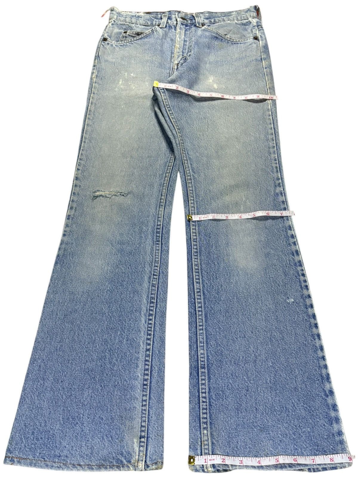 Levi's Vintage 70s Levis Orange Tab Distress Flared Jeans Button 4 Size US 28 / EU 44 - 15 Thumbnail