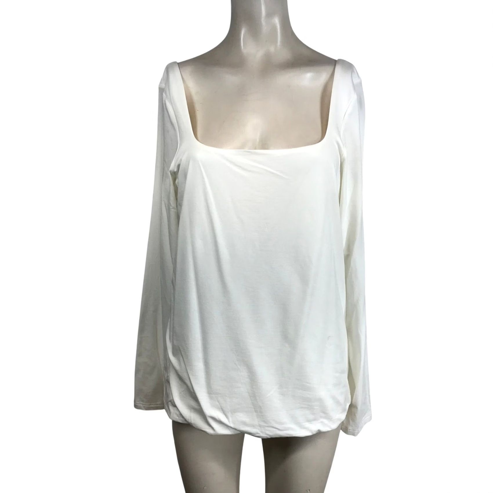 Banana Republic VINTAGE Banana Republic Womens White Long Sleeve Square Neck Top XL Size XL / US 12-14 / IT 48-50 - 2 Thumbnail