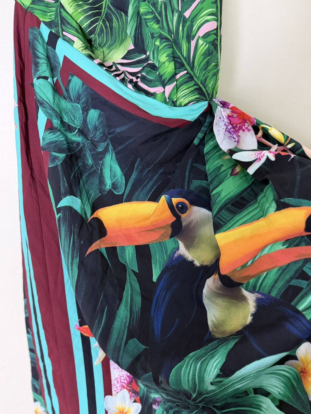Dolce & Gabbana Dolce & Gabbana Tropical Jungle Print One-Shoulder Dress Size S / US 4 / IT 40 - 3 Thumbnail