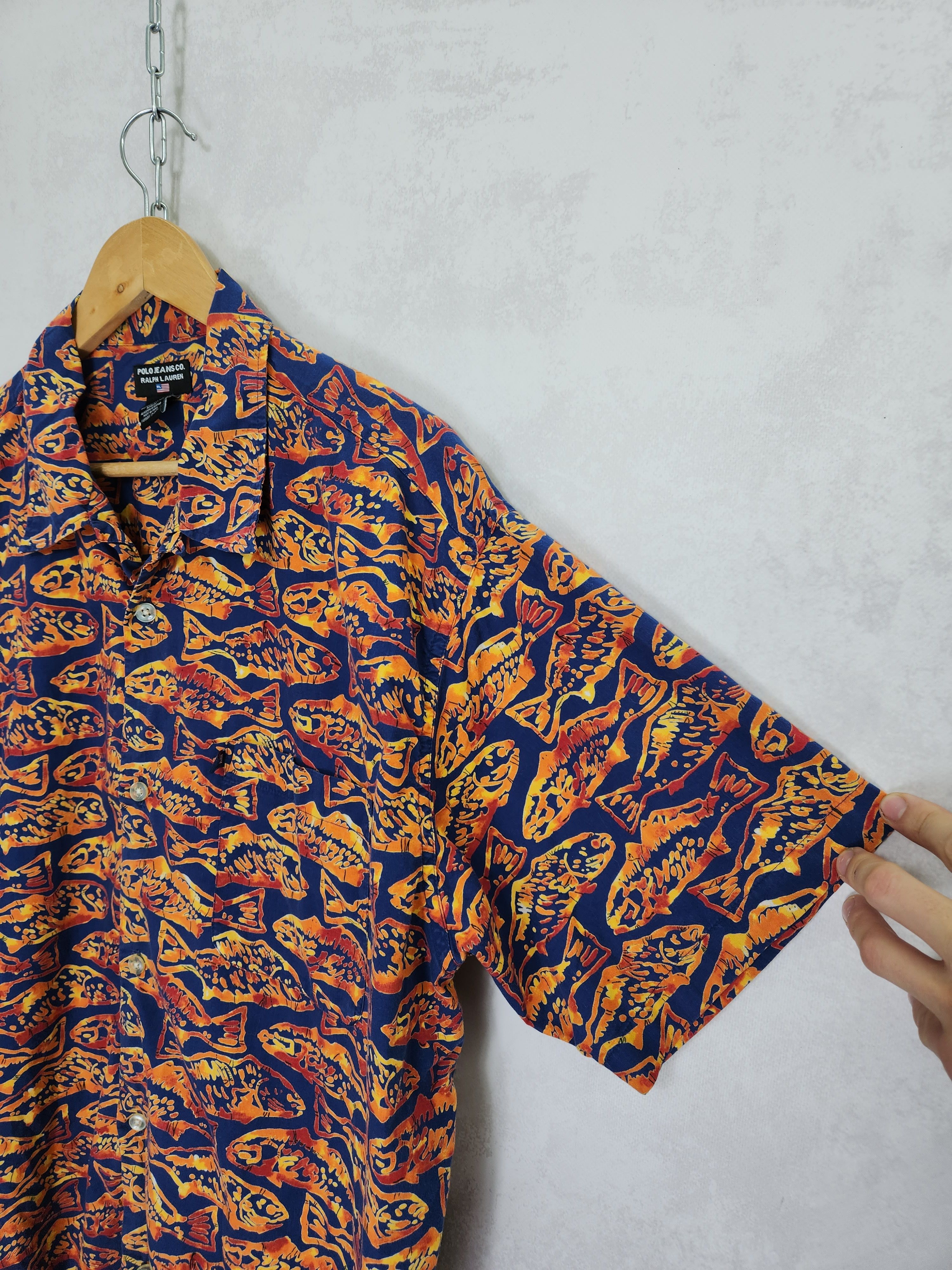 Polo Ralph Lauren Rare vintage polo jeans ralph lauren fish print shirt Size US L / EU 52-54 / 3 - 3 Thumbnail