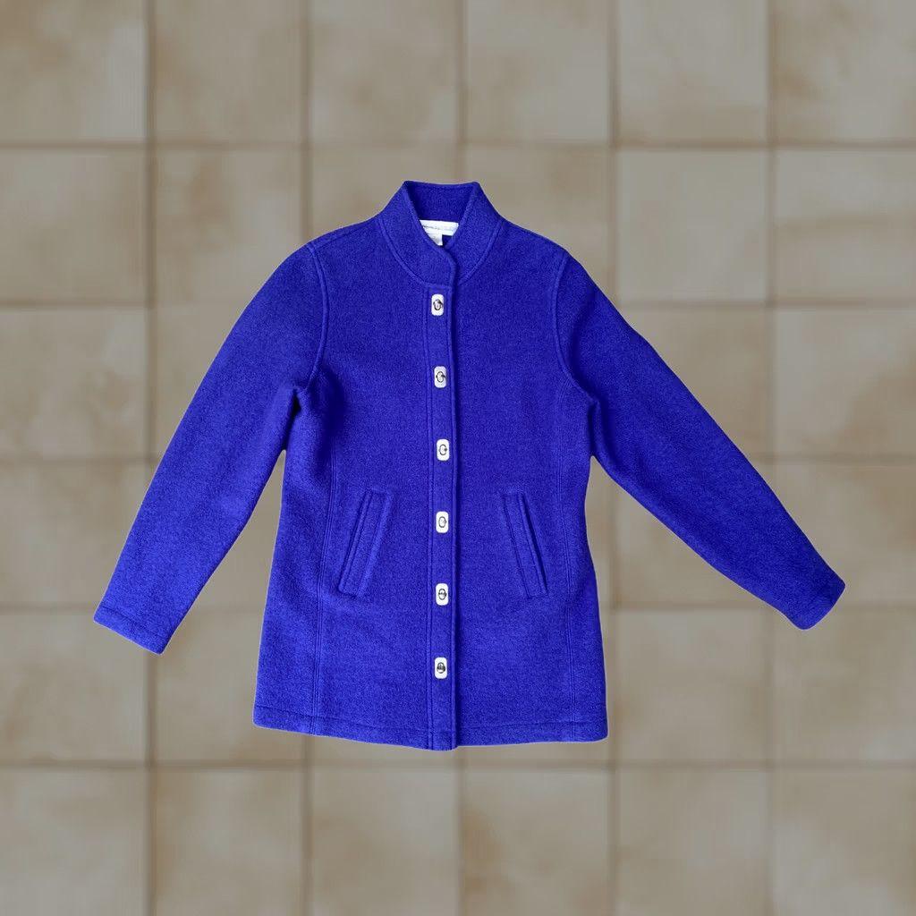Vintage VINTAGE Petite Sophisticate Women's 100% Wool Long Purple Blazer Jacket Coat | P | New Size S / US 4 / IT 40 - 1 Thumbnail