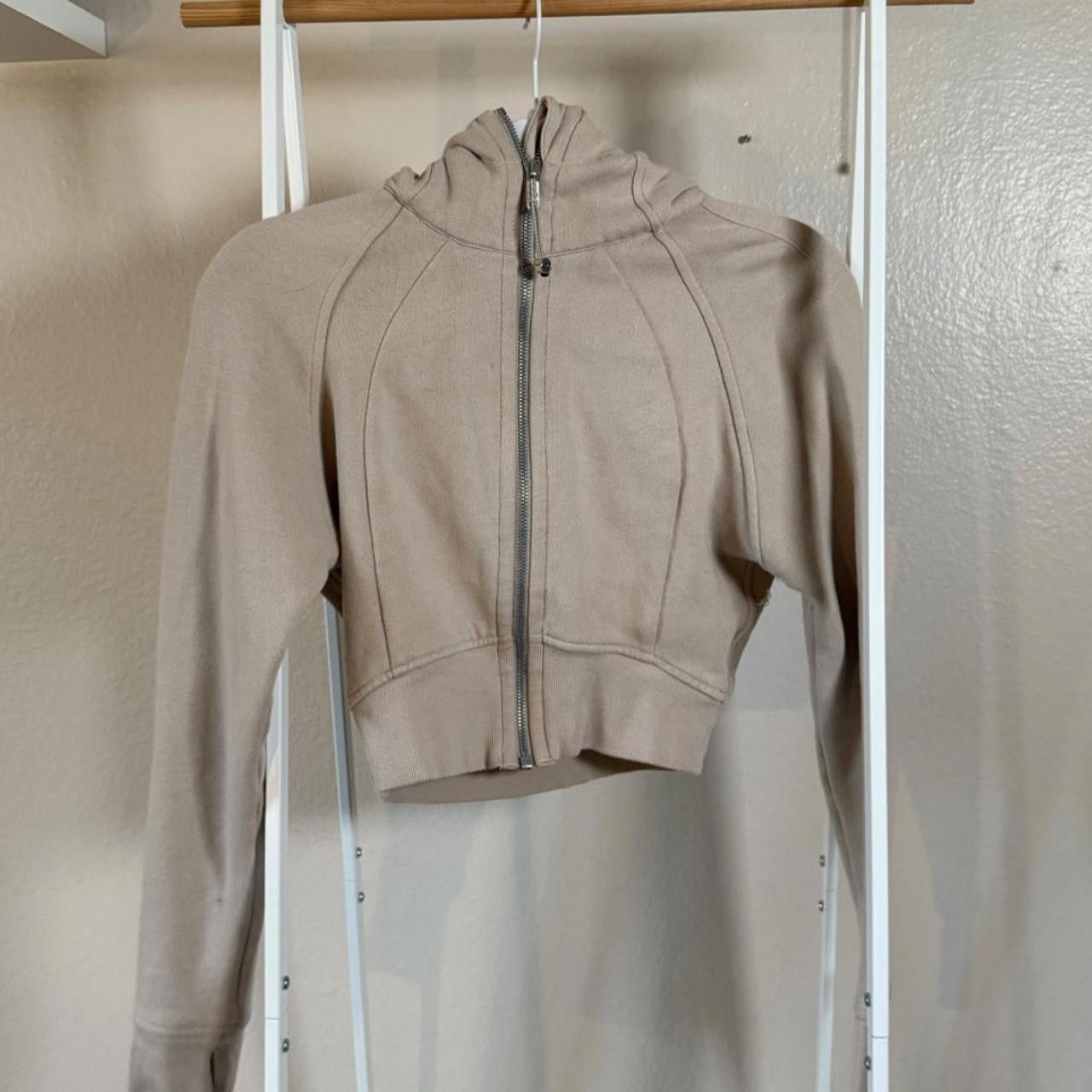 Designer tan LULULEMON crpped zip up scuba🤎 Size S / US 4 / IT 40 - 1 Thumbnail