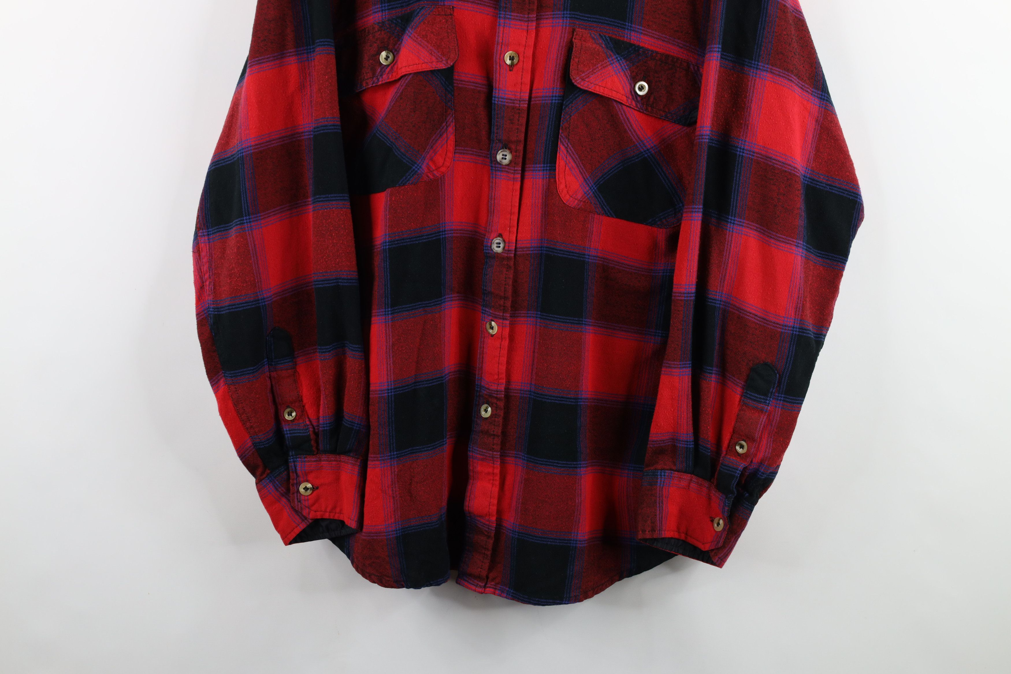 Vintage Vintage 90s Streetwear Knit Collared Button Shirt Plaid Size US M / EU 48-50 / 2 - 3 Thumbnail