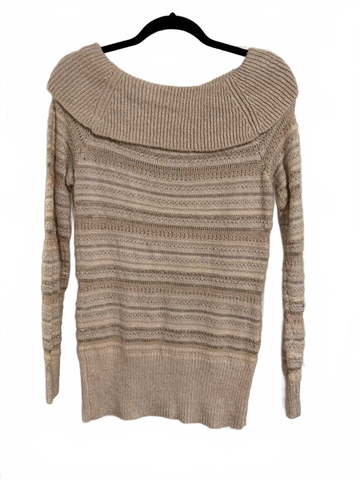Other White House Black Market Beige Knit Sweater, Size M Size M / US 6-8 / IT 42-44 - 4 Thumbnail