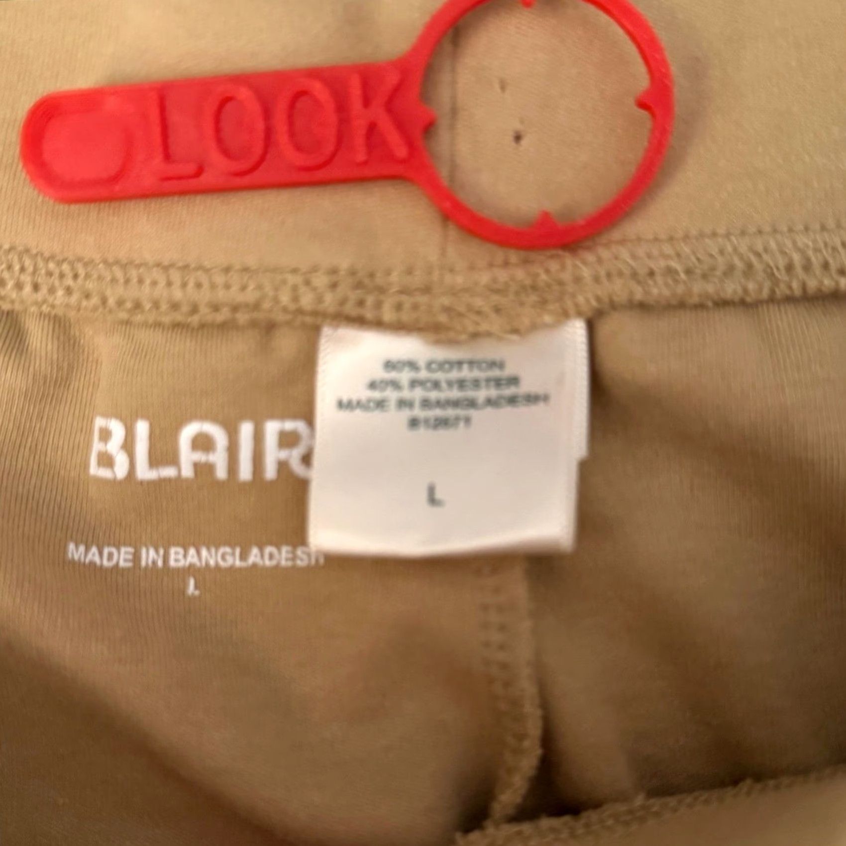 Blair Blair L Womens Pants Crop BeIGe Elastic Waist Relaxed Jersey Cotton Blend 31 Inseam Ankle Straight Front Pull On Casual Loungewear Athleisure Size 24" / US 00 / IT 34 - 3 Thumbnail