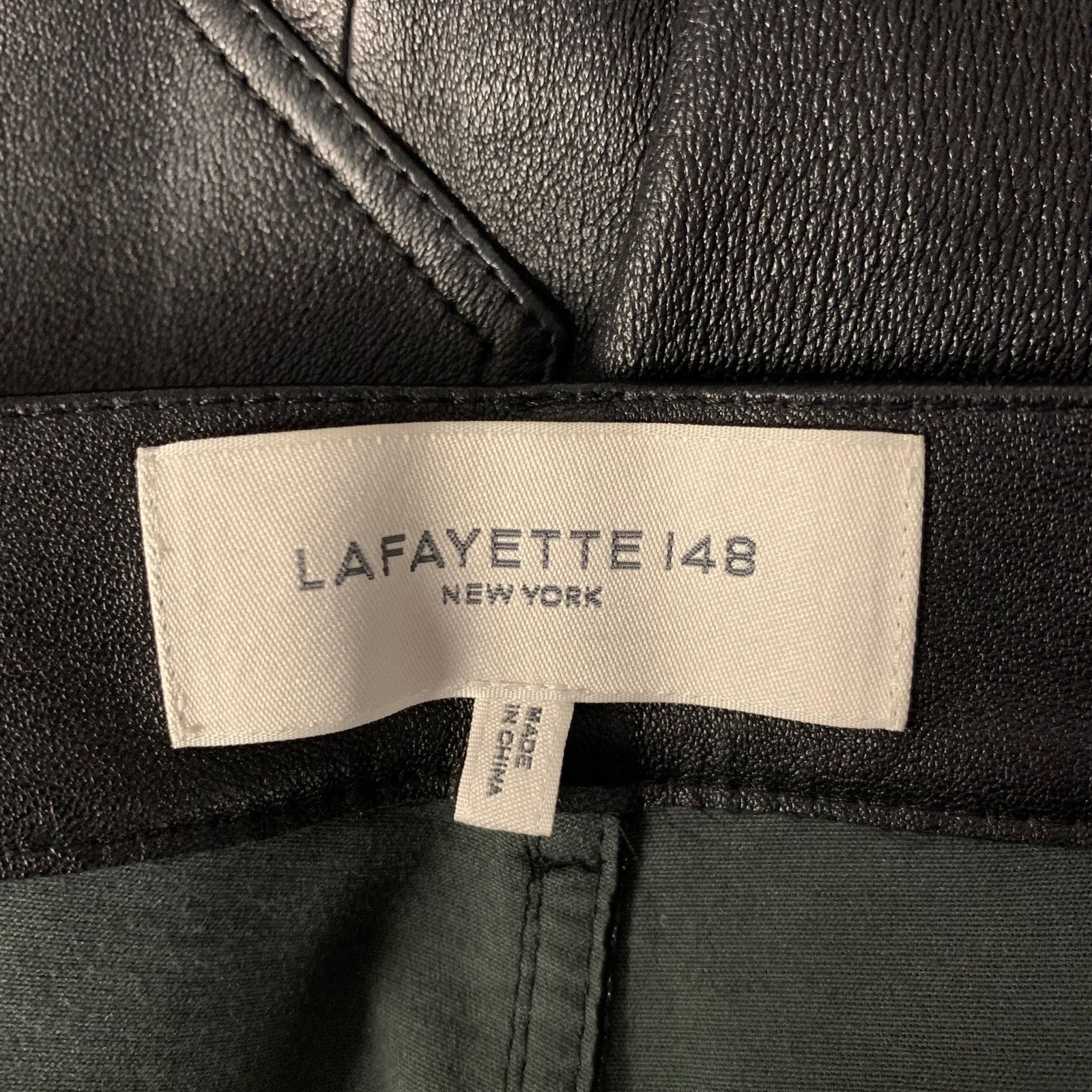 Lafayette 148 LAFAYETTE 148 Size 10 Black Leather Lambskin Pants Size US 34 / EU 50 - 5 Thumbnail
