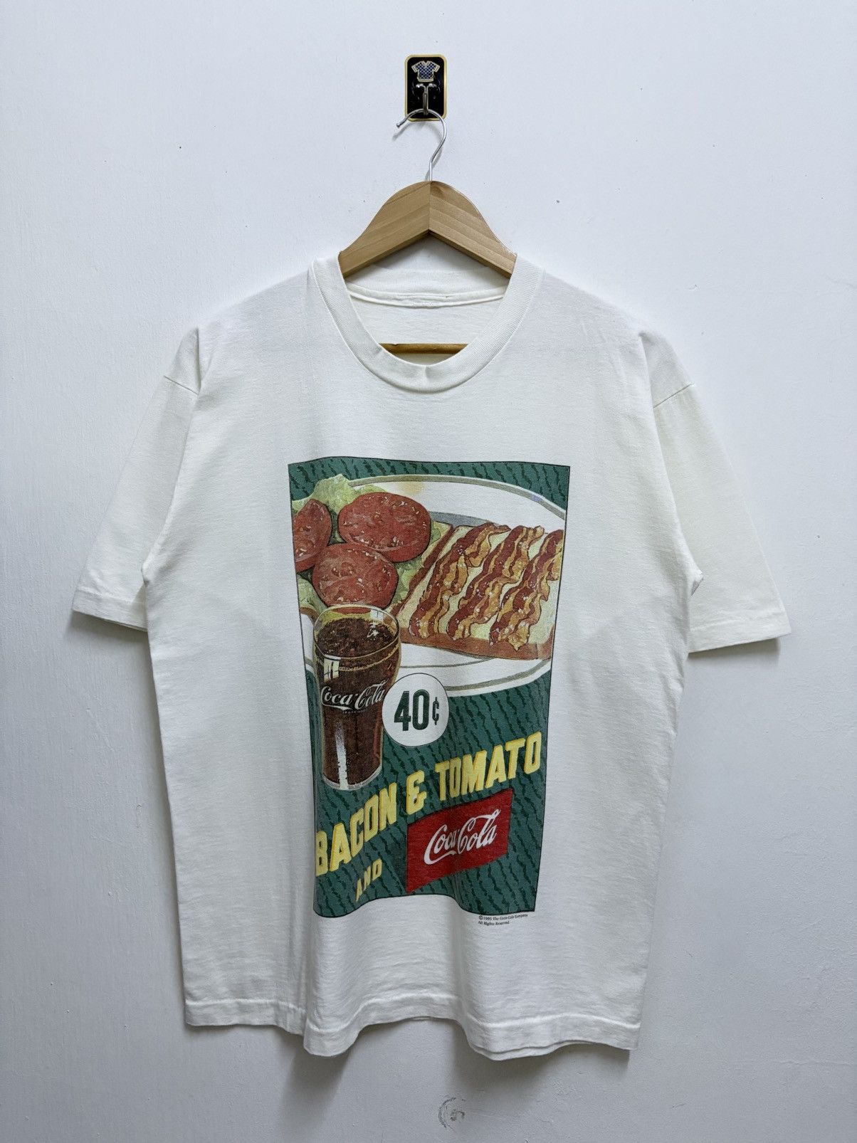 Vintage Vintage 90's Coca Cola - Sandwich Bacon Tomato Promo T-Shirt Size US M / EU 48-50 / 2 - 1 Thumbnail