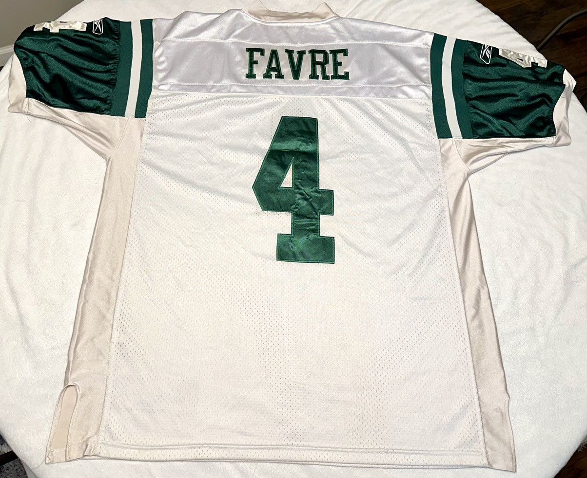 Reebok Brett Favre #4 New York Jets NFL Jersey Mens 54 Reebok Sewn Size US XL / EU 56 / 4 - 1 Thumbnail