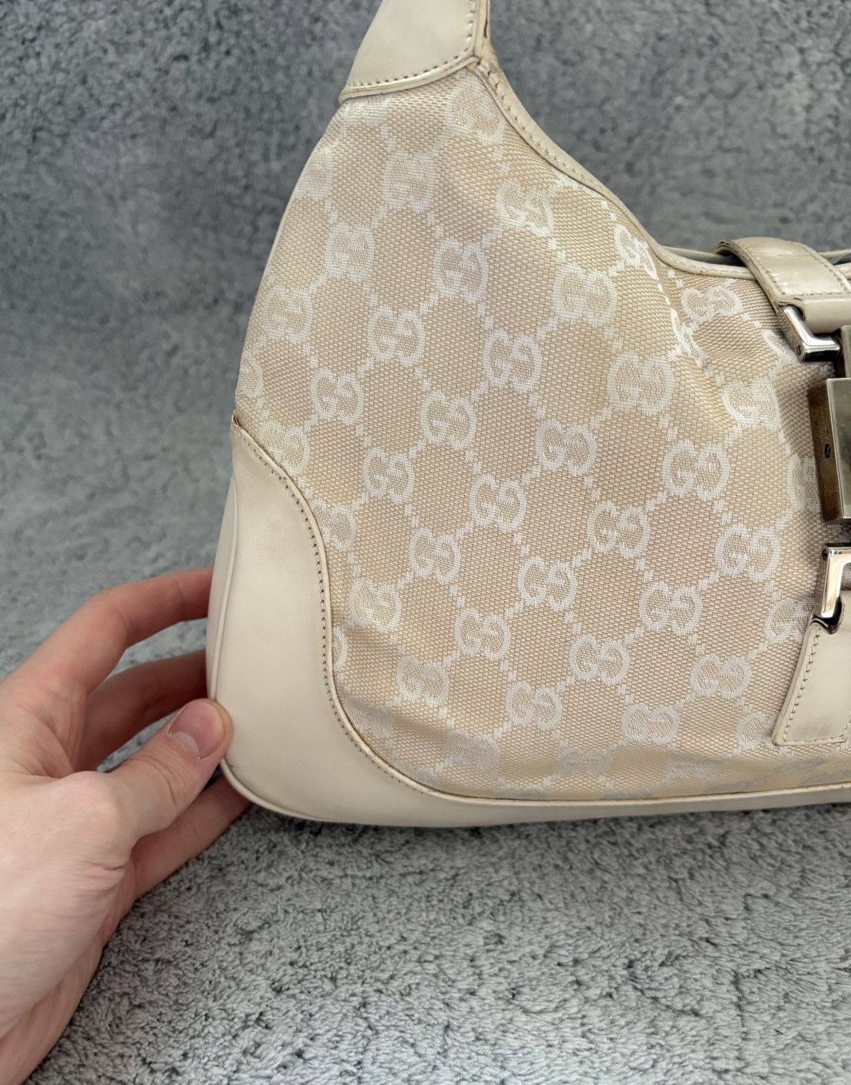 Gucci Sac a main gucci jackie en toile GG beige Size ONE SIZE - 3 Thumbnail