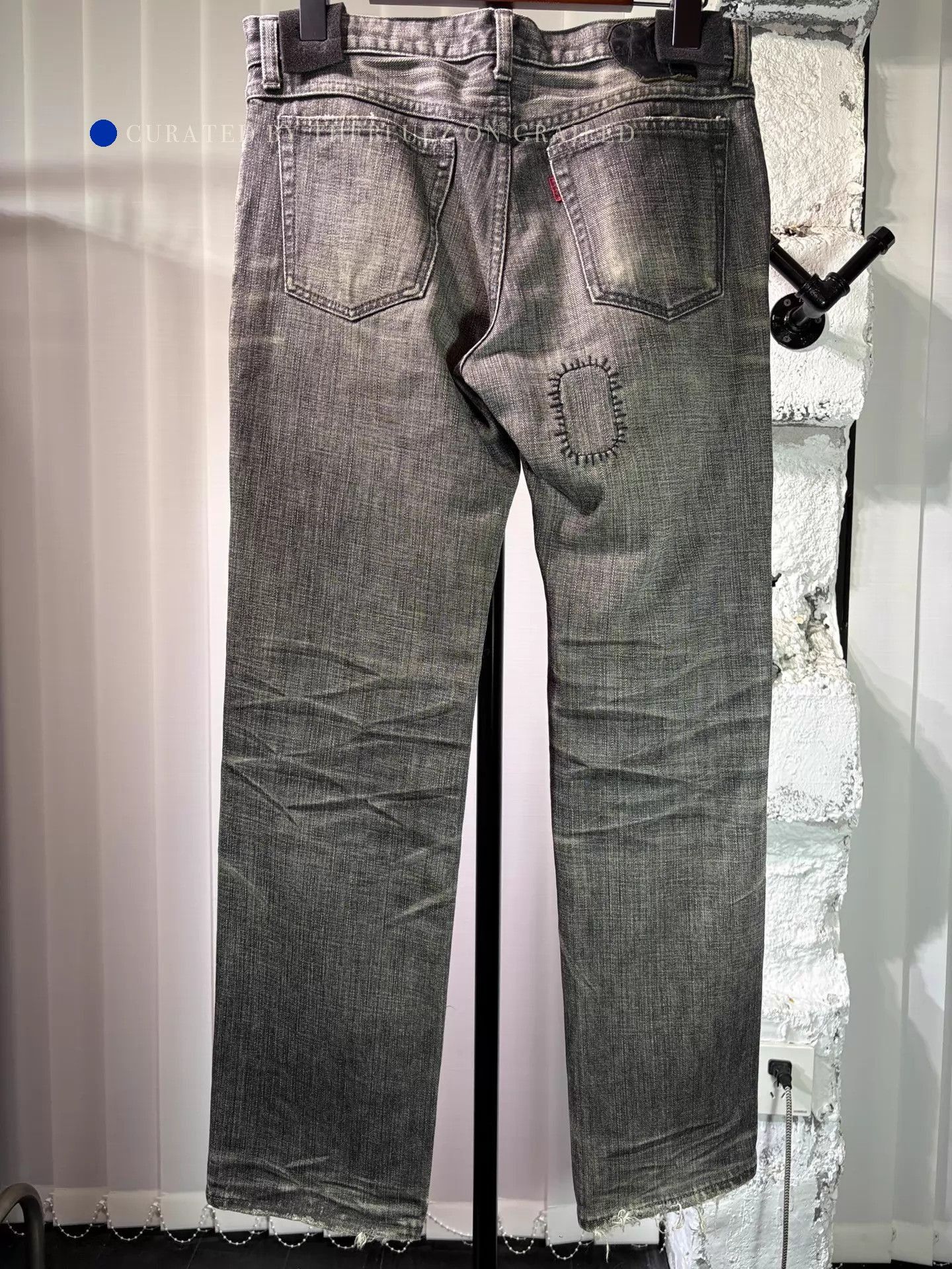 Number (N)ine Black Slash Denim Jeans in Size 28 Size US 28 / EU 44 - 1 Thumbnail