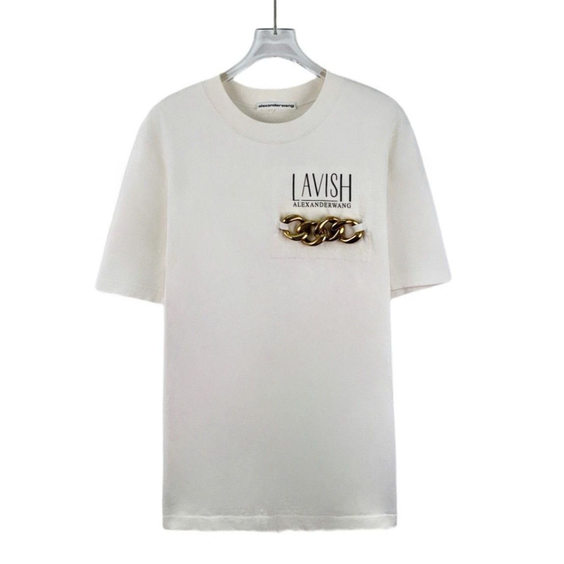 Alexander Wang Alexander Wang Logo Print Chain Short Sleeve T-Shirt K26WX Size S / US 4 / IT 40 - 1 Thumbnail