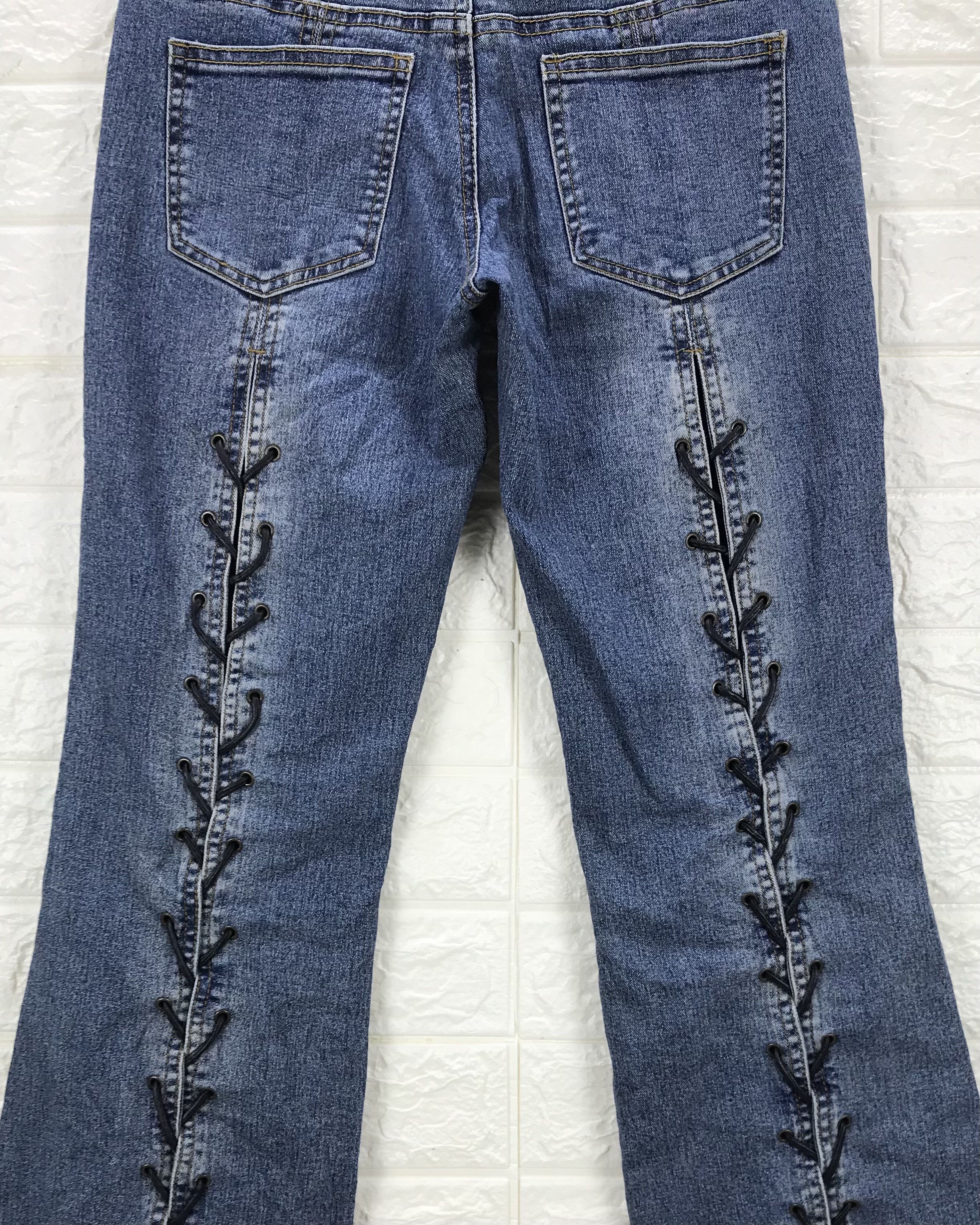 Japanese Brand Vintage BeSnip Lace-Up Flare Jeans Bell Bottom Denim Size 27" / US 4 / IT 40 - 4 Thumbnail