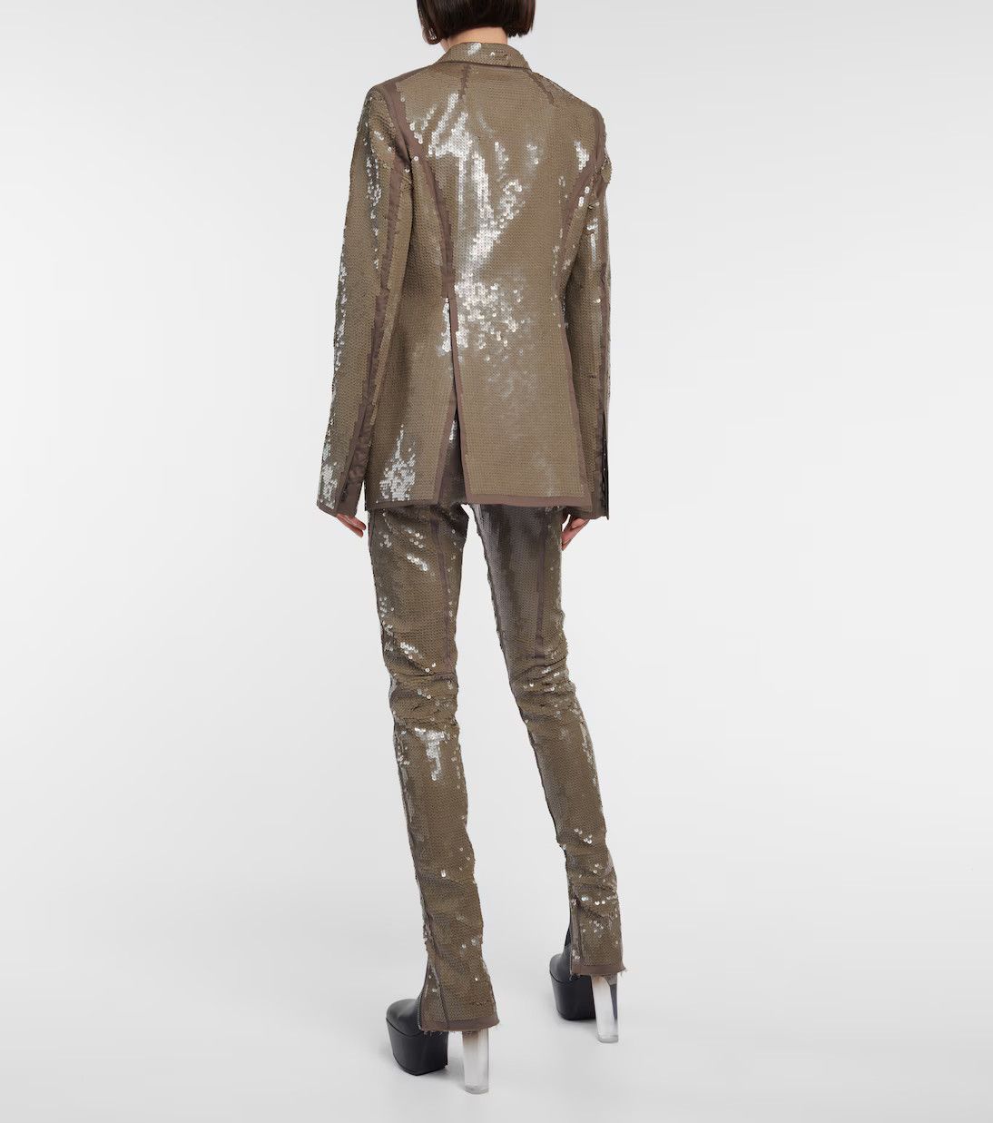 Rick Owens 💥$4K SAMPLE SEQUIN FOGPOCKET NEUE ALICE BLAZER JACKET Size S / US 4 / IT 40 - 10 Thumbnail