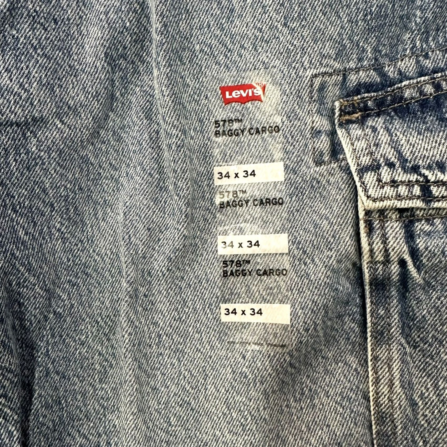 Levi's VINTAGE Levi's 578 Baggy Fit Cargo Jeans Men's 36x32 Blue Wash Denim Cotton Baggy Cargo Size US 36 / EU 52 - 3 Thumbnail