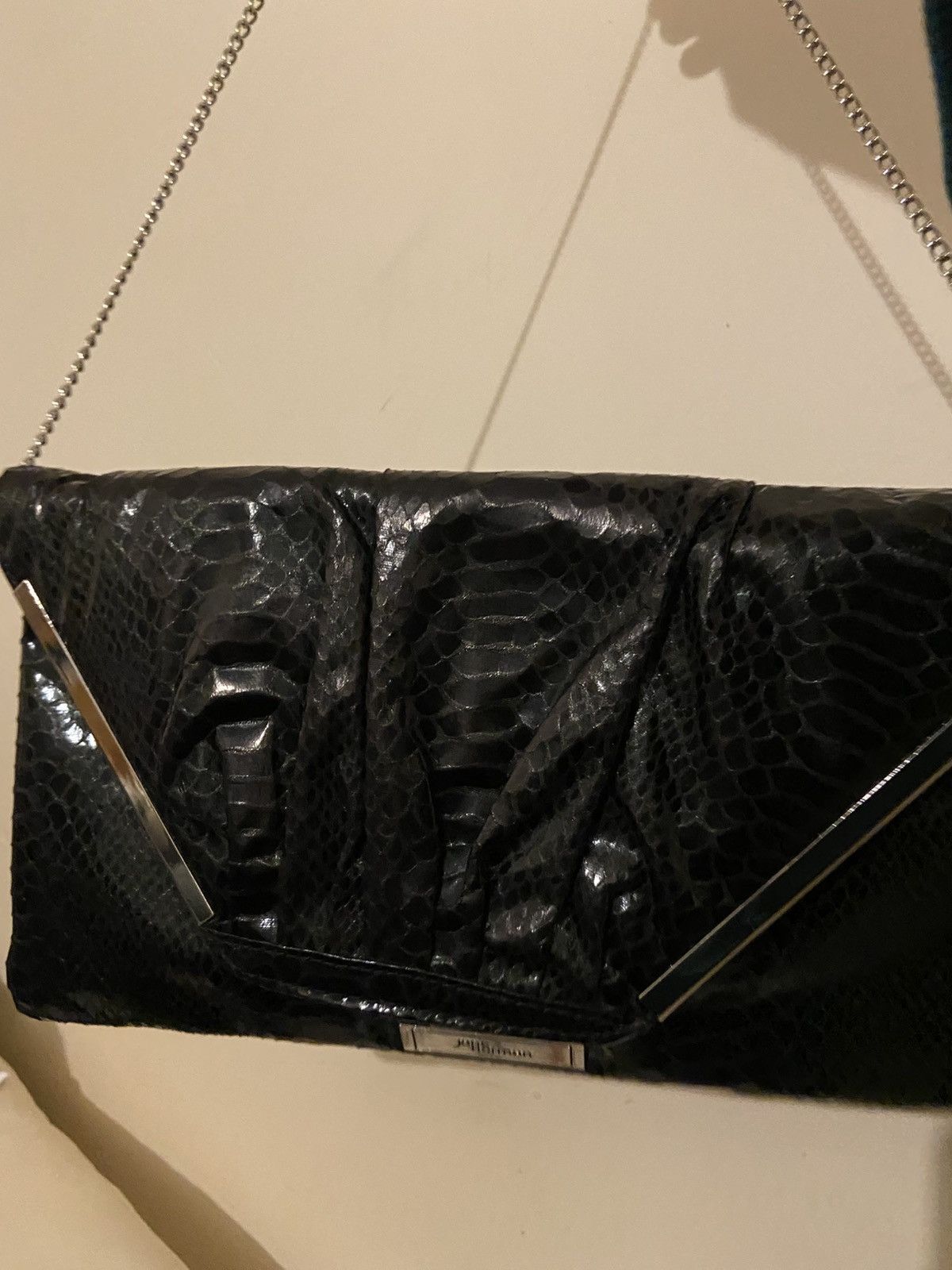 Designer × Other × Vintage Deadstock Jane Norman Black Snake Front Plate Clutch 2009 Size ONE SIZE - 5 Thumbnail