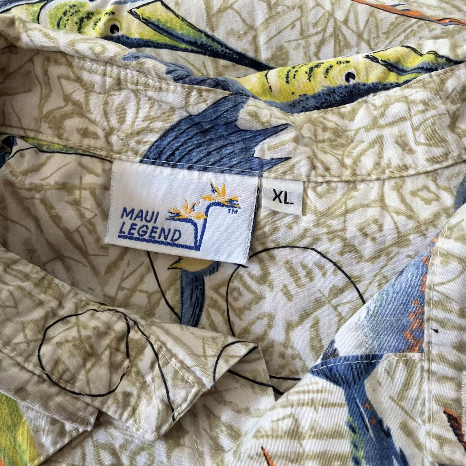 Other Vintage 90s Maui Legend Hawaiian Fishing Art Fish Shirt XL Size US XL / EU 56 / 4 - 5 Thumbnail