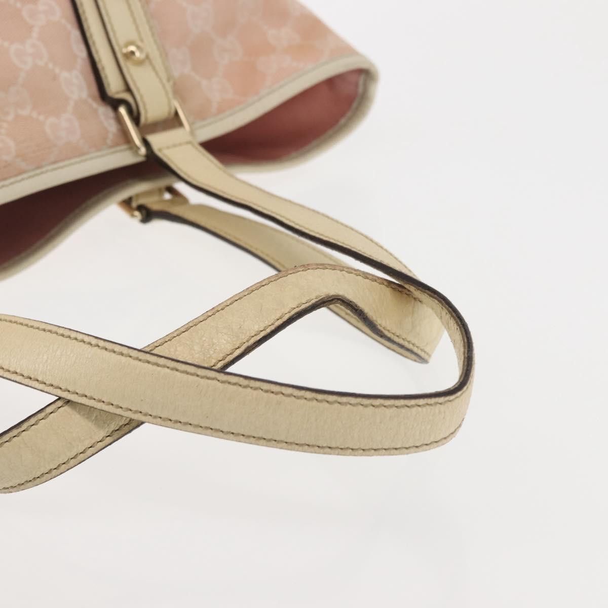Gucci GUCCI GG Canvas Sherry Line Tote Bag Pink Gold Khaki Size ONE SIZE - 7 Thumbnail