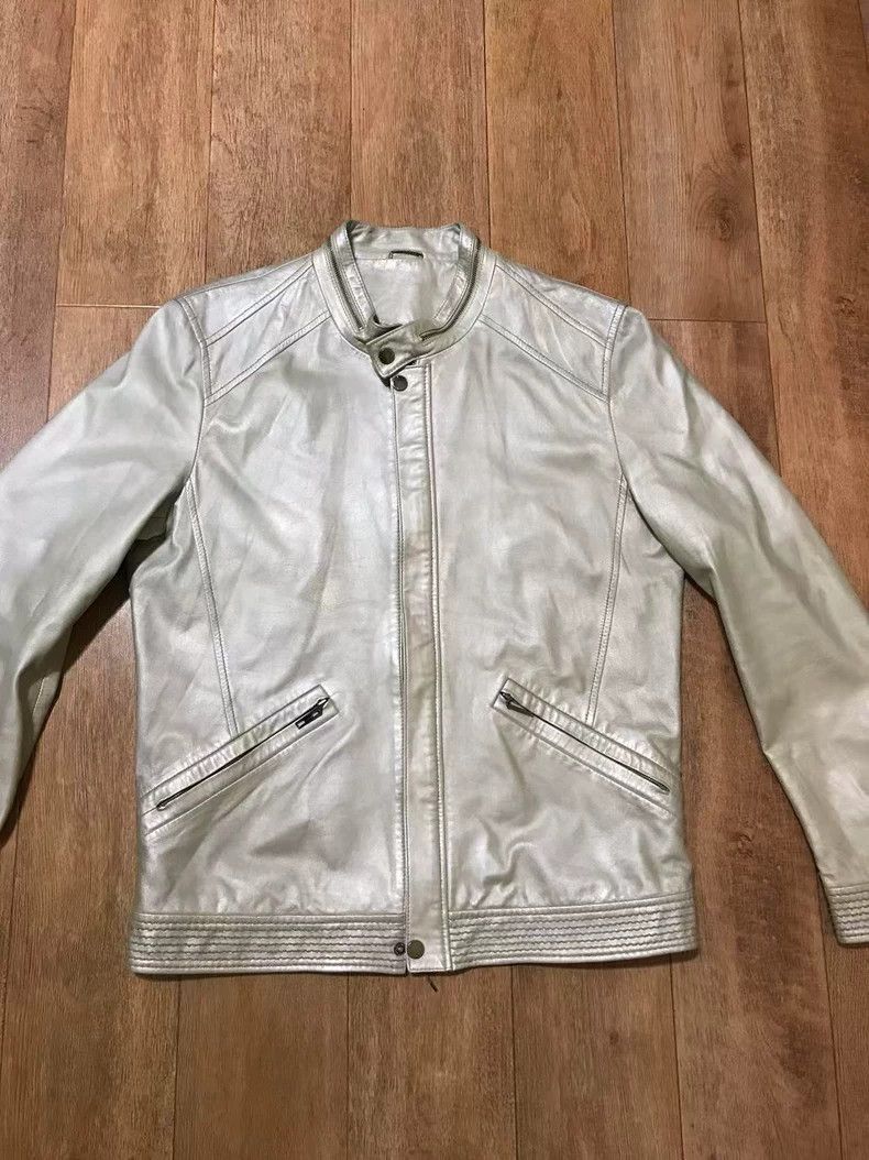 Givenchy Givenchy Men's silver lamb leather stand collar zipper coa Size US M / EU 48-50 / 2 - 2 Thumbnail