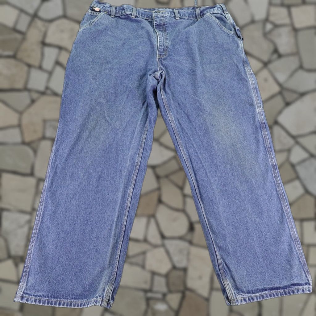 Carhartt VINTAGE Carhartt Jeans Mens 44x30 Denim Flame Resistant Carpenter Regular Fit Big & Tall Blue Size US 42 / EU 58 - 1 Thumbnail