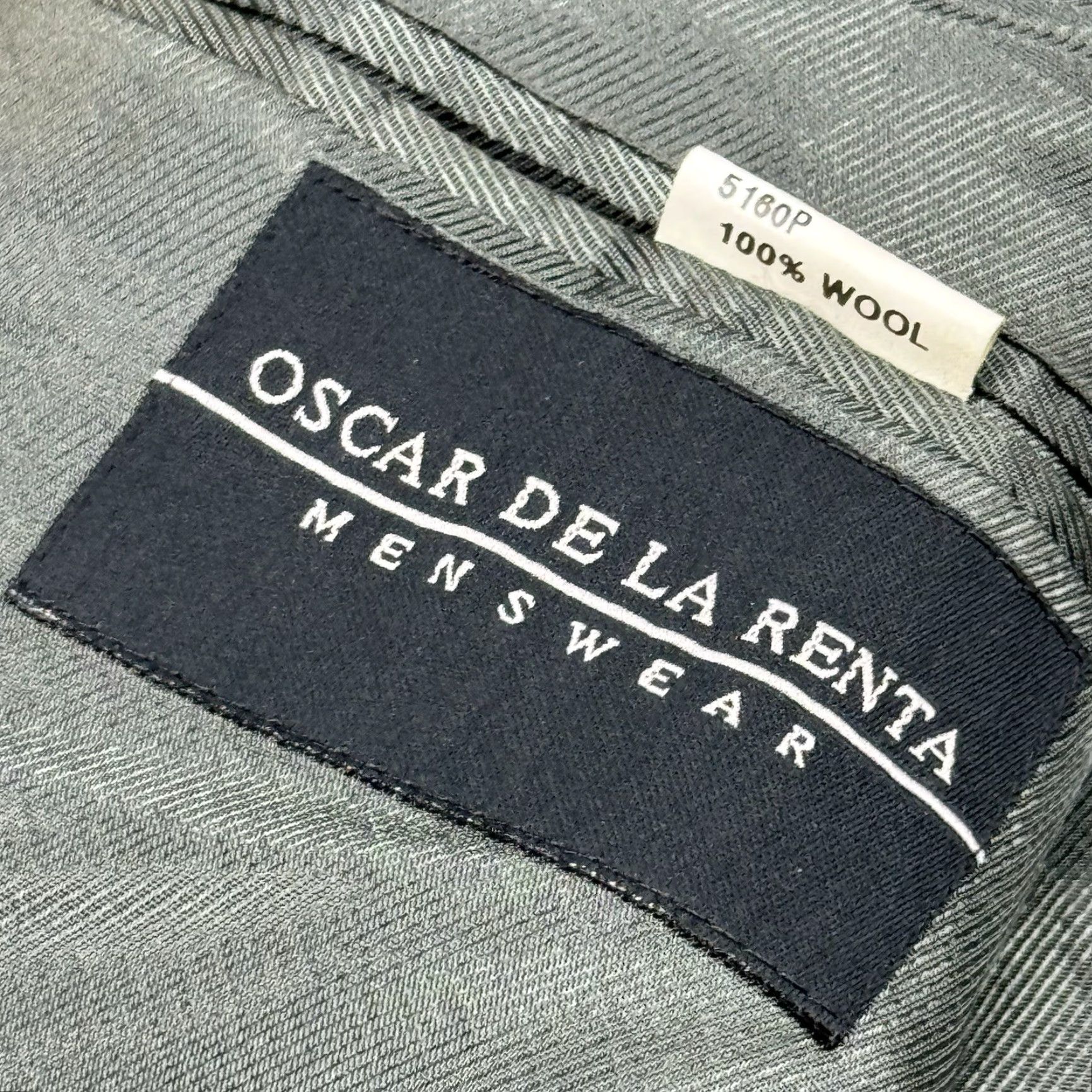 Oscar De La Renta VINTAGE Oscar de la Renta Men's Wool Blazer Sport Coat Houndstooth Gray 40R Classic 90s Size 40R - 6 Thumbnail
