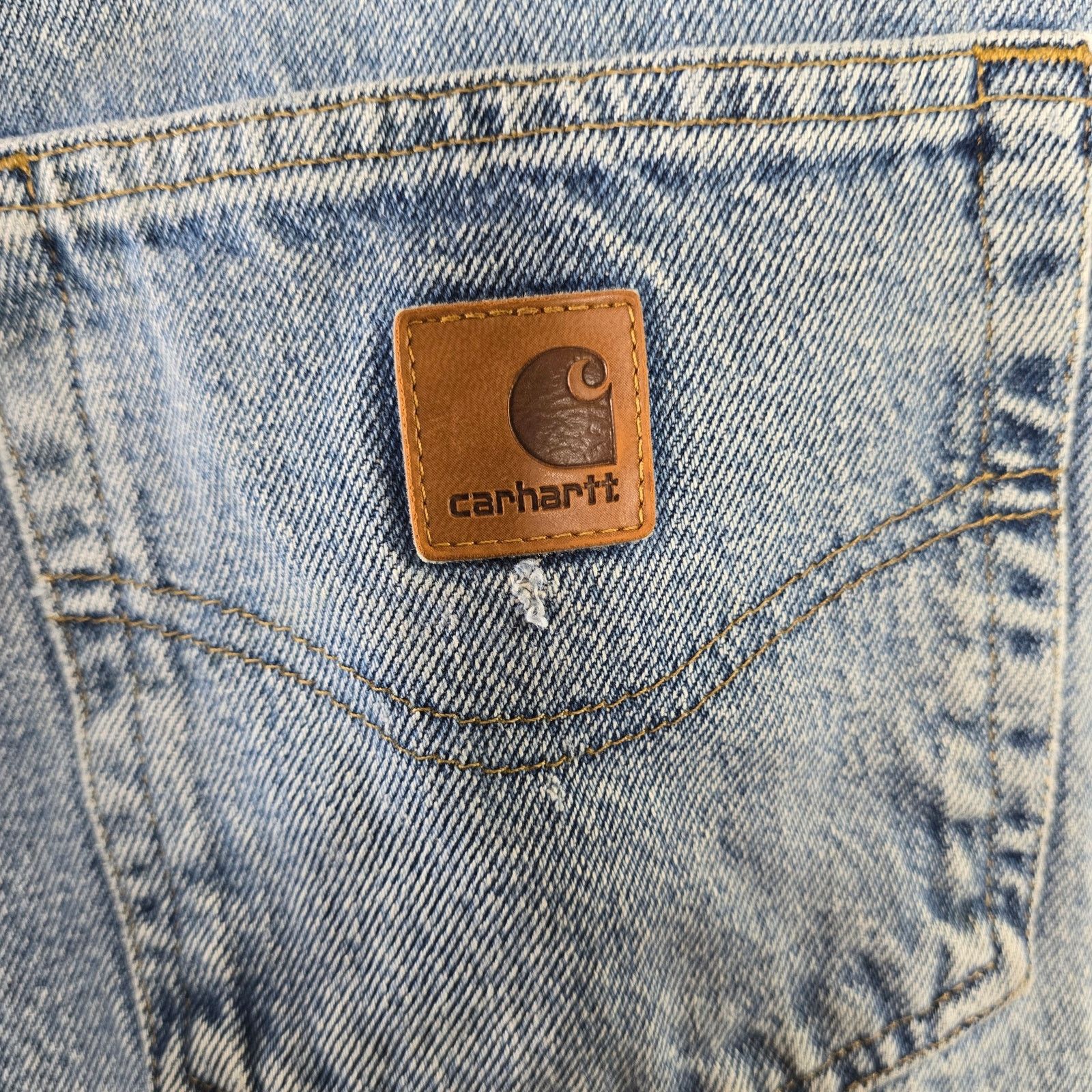 Carhartt Carhartt Traditional Fit Distressed Blue Denim Jeans 34/32 Size US 34 / EU 50 - 7 Thumbnail