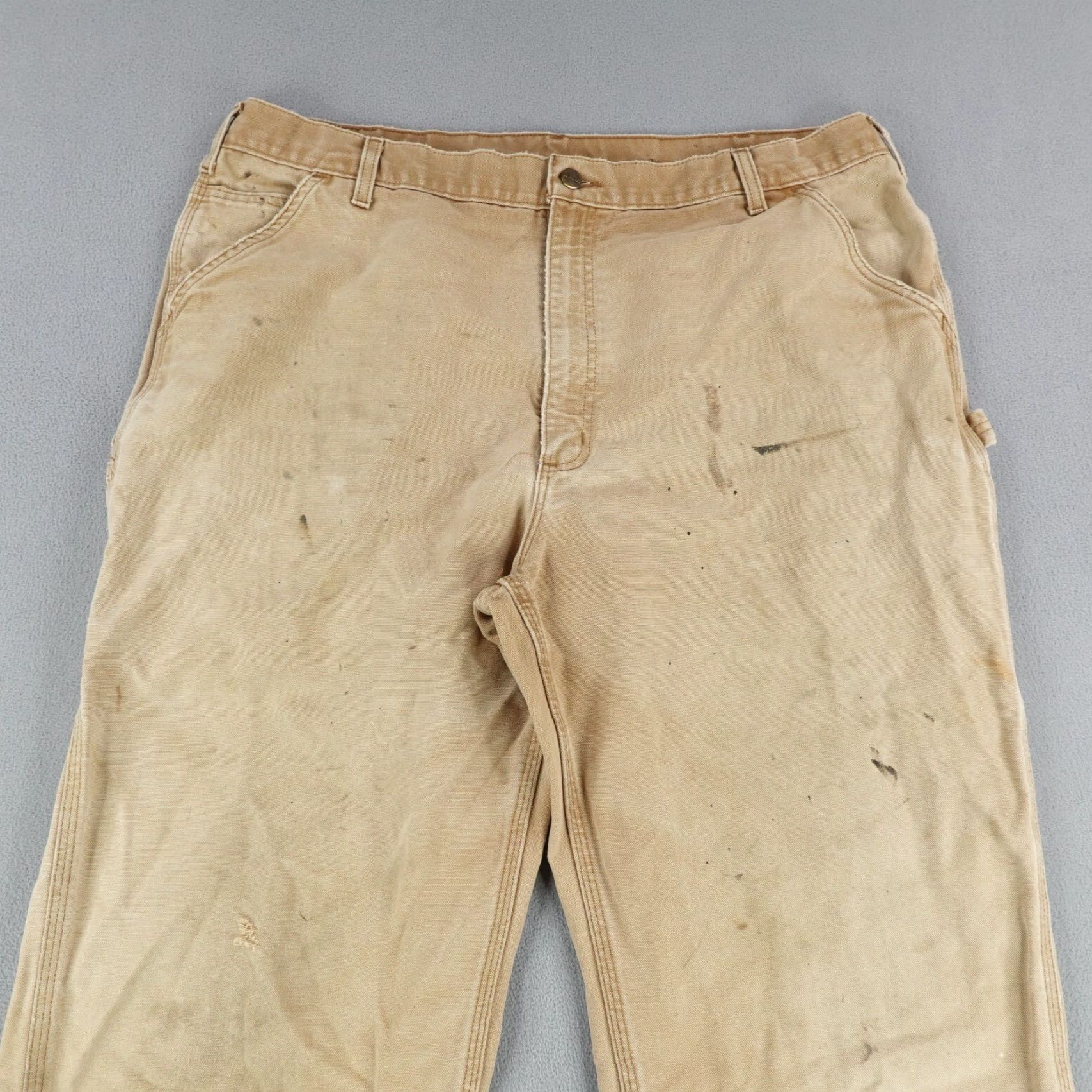 Carhartt Carhartt Pants Mens 42x34 Brown Canvas Duck Dungaree Fit Carpenter Straight Cotton Workwear Mens Brown Canvas Size US 41 - 2 Thumbnail