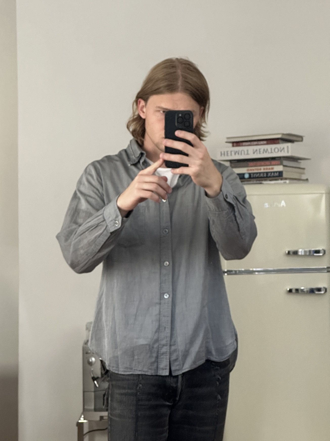 Japanese Brand × Yohji Yamamoto Yohji Yamamoto Asymmetric Shirt Distressed Japanese Classic Size US L / EU 52-54 / 3 - 3 Thumbnail