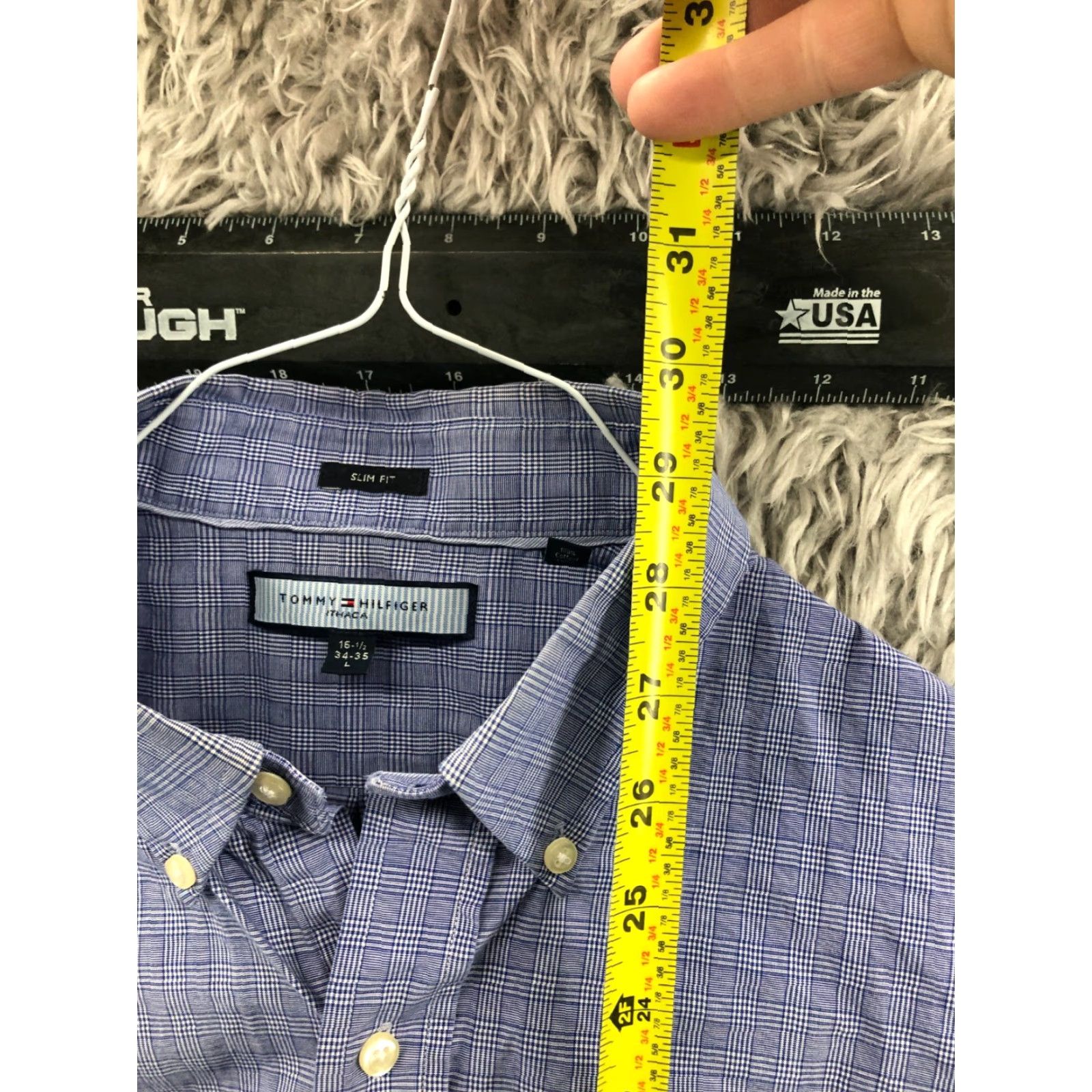 Tommy Hilfiger Tommy Hilfiger Slim Fit Shirt L Blue Mens Long Sleeve Button-Down Collar Size US L / EU 52-54 / 3 - 5 Thumbnail