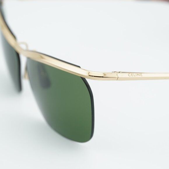 Celine Celine CL40307U 30N Sunglasses Gold Square Frame, Green Size ONE SIZE - 9 Thumbnail
