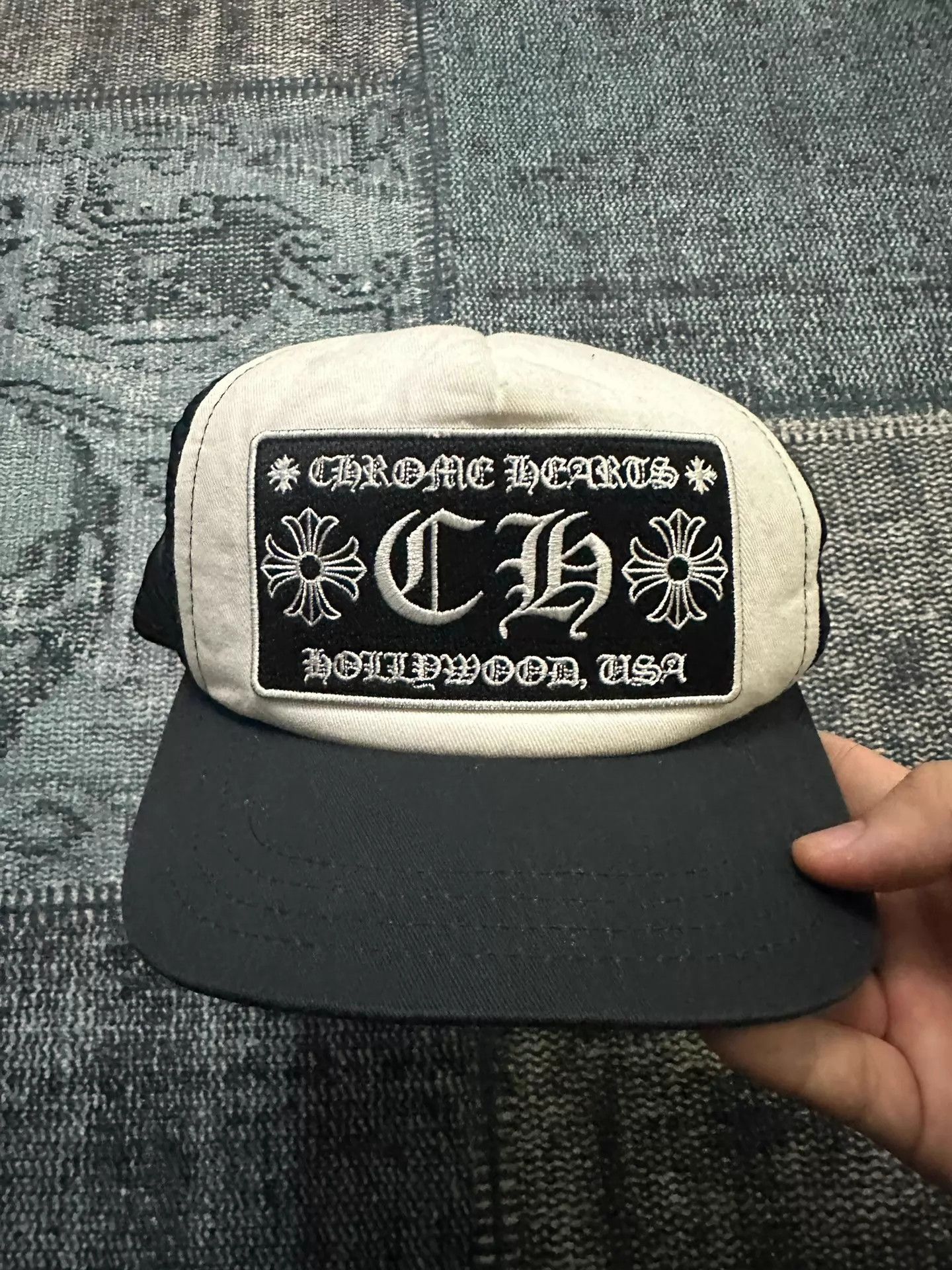 Chrome Hearts Chrome Hearts White/Black Embroidered Hat | Grailed