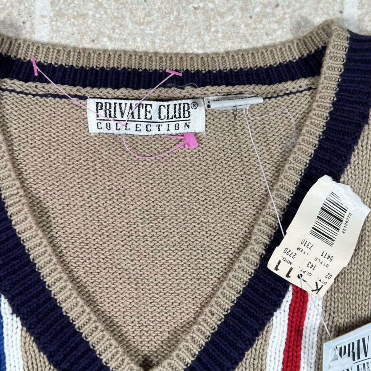 Vintage NWT Vintage Knitted Sweater Vest Sweatshirt Golf Stripped Size US L / EU 52-54 / 3 - 2 Thumbnail