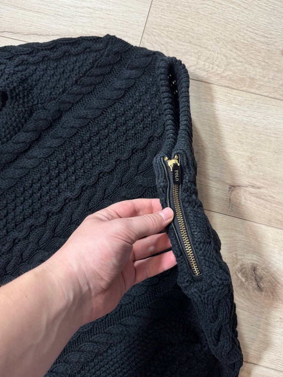 Polo Ralph Lauren Polo Ralph Lauren Black Cable Knit Sweater Size L Size L / US 10 / IT 46 - 2 Thumbnail
