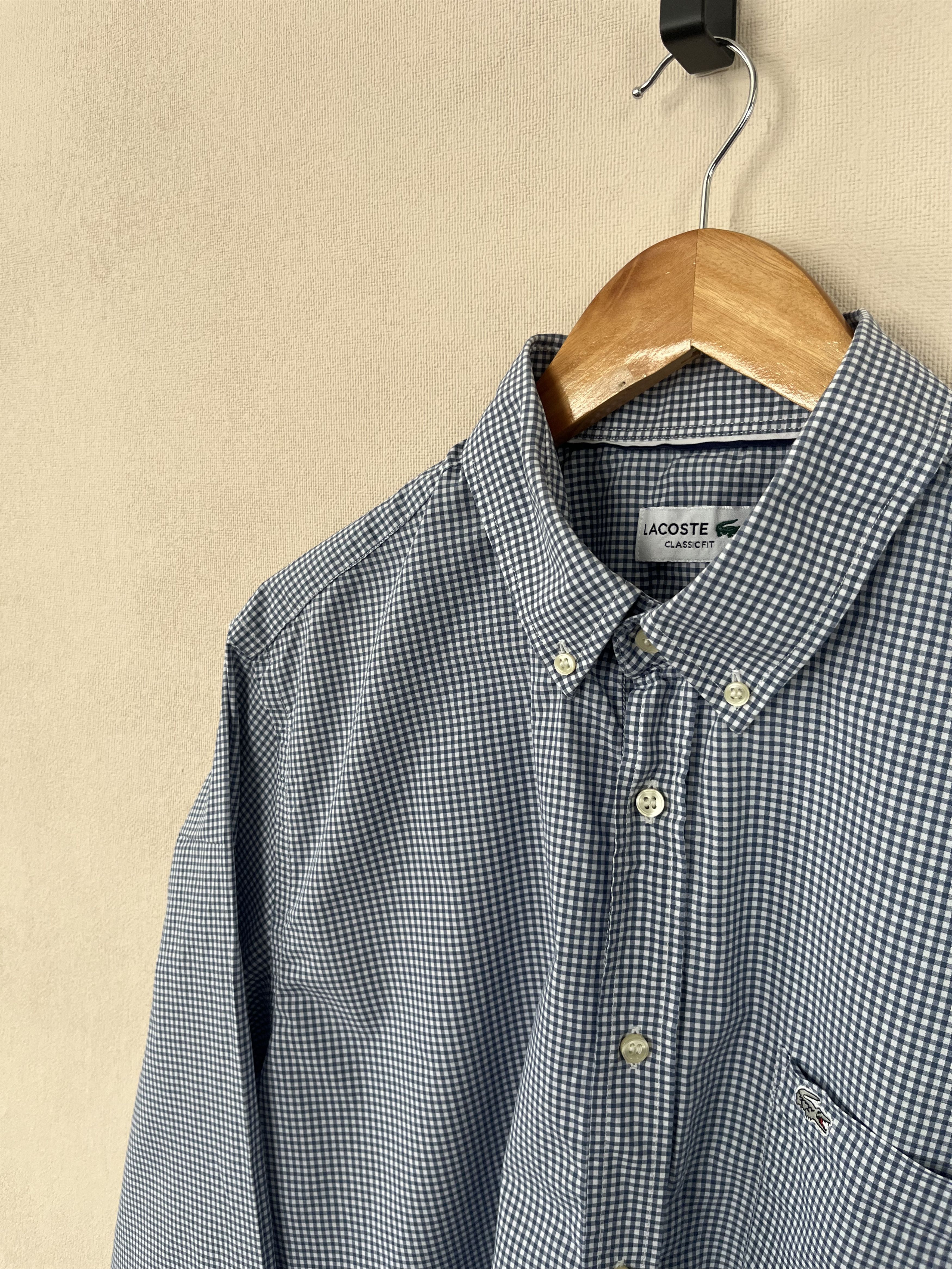 Lacoste Lacoste Check Button Down Shirt Longsleeve Classic Fit Size US XL / EU 56 / 4 - 4 Thumbnail