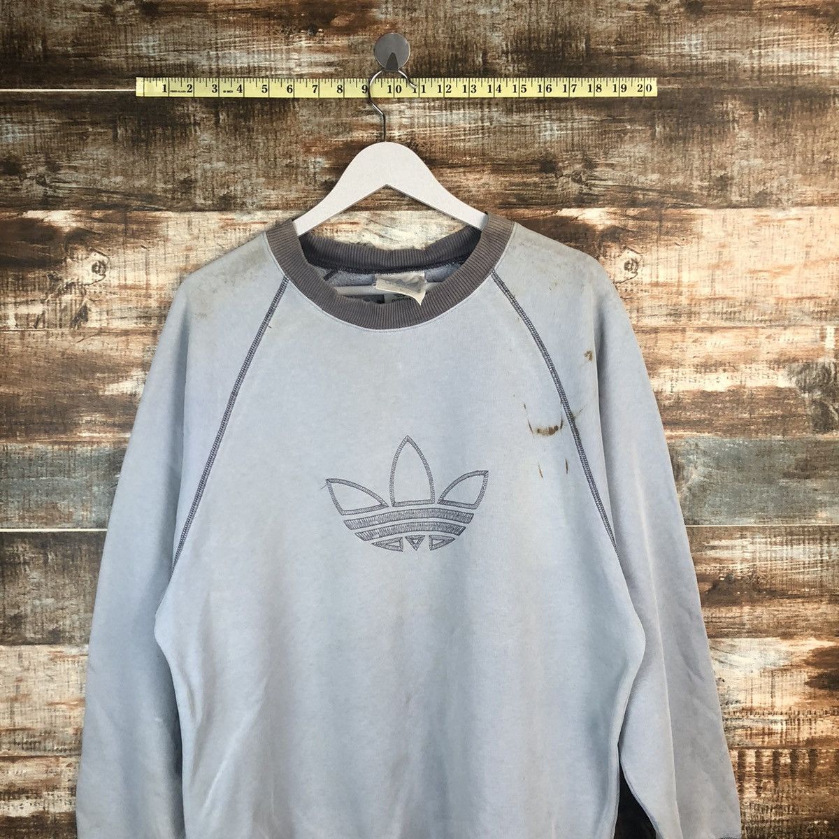 Adidas Adidas vintage logo Light Blue Sweatshirt #A1448 Size US L / EU 52-54 / 3 - 5 Thumbnail
