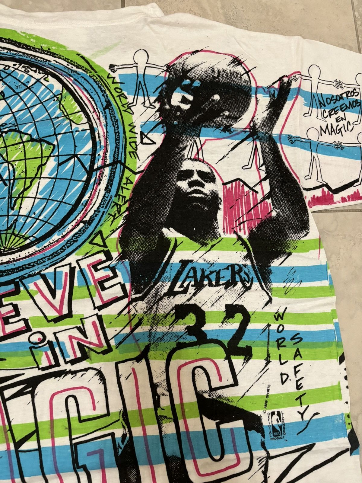 NBA Rare vintage 90s Magic Johnson basketball Fresh Prince tee Size US XL / EU 56 / 4 - 21 Thumbnail
