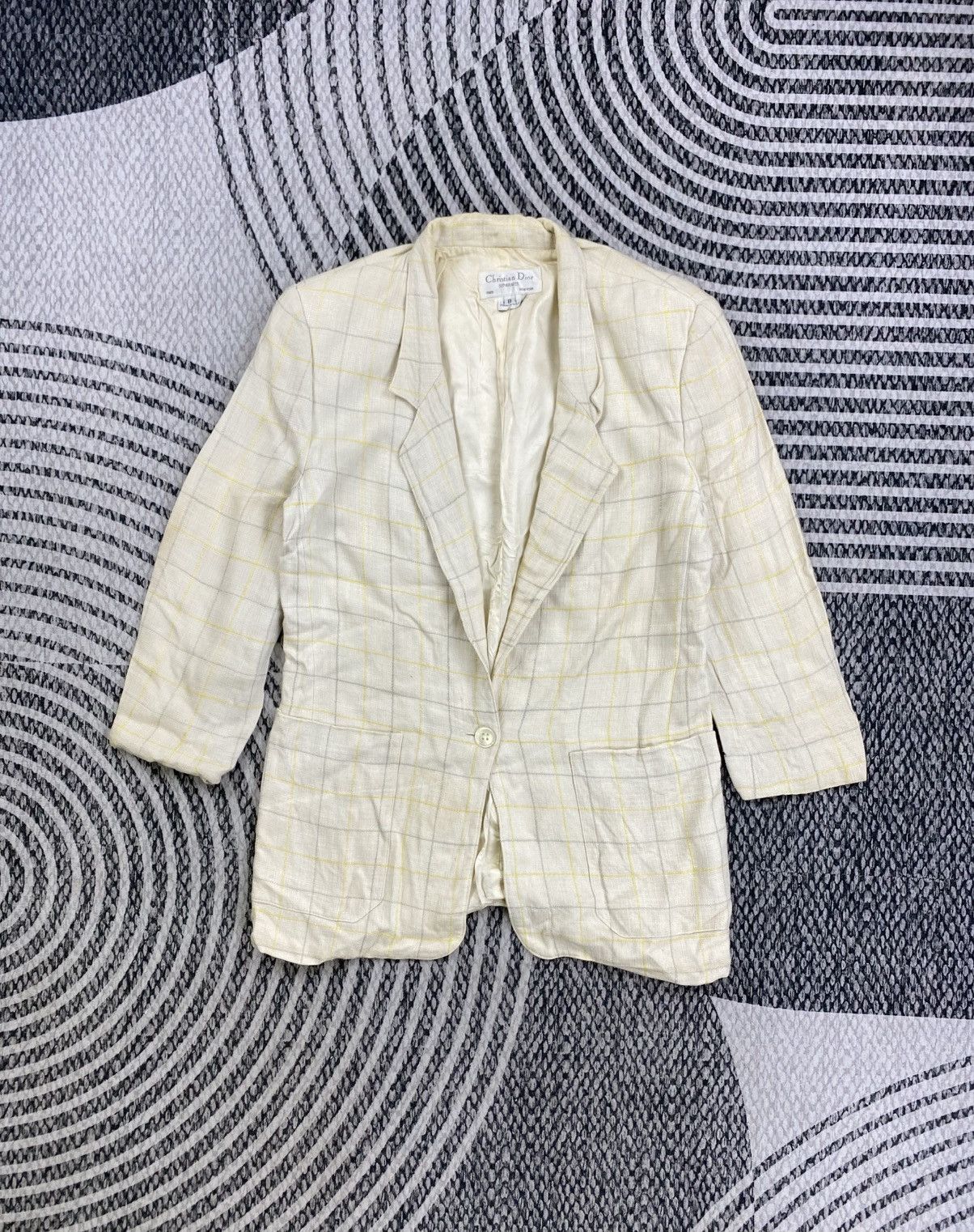 Christian Dior Monsieur Vintage Christian Dior Separates White Plaid Blazer Size US S / EU 44-46 / 1 - 1 Thumbnail