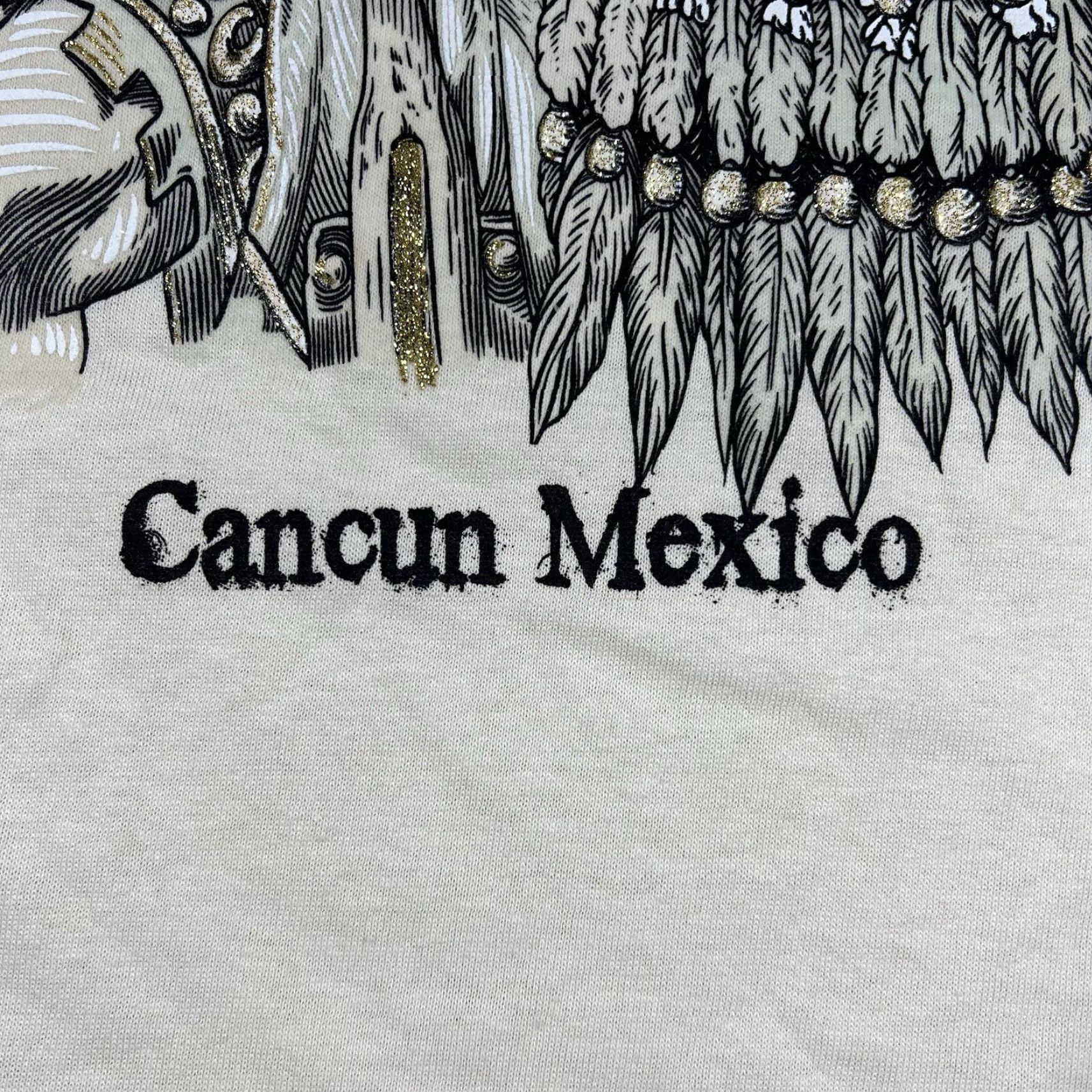 Vintage VTG Yazbek T-Shirt Men XL Aztec Warrior Graphic Puff Print Cancun Mexico Size US XL / EU 56 / 4 - 7 Thumbnail