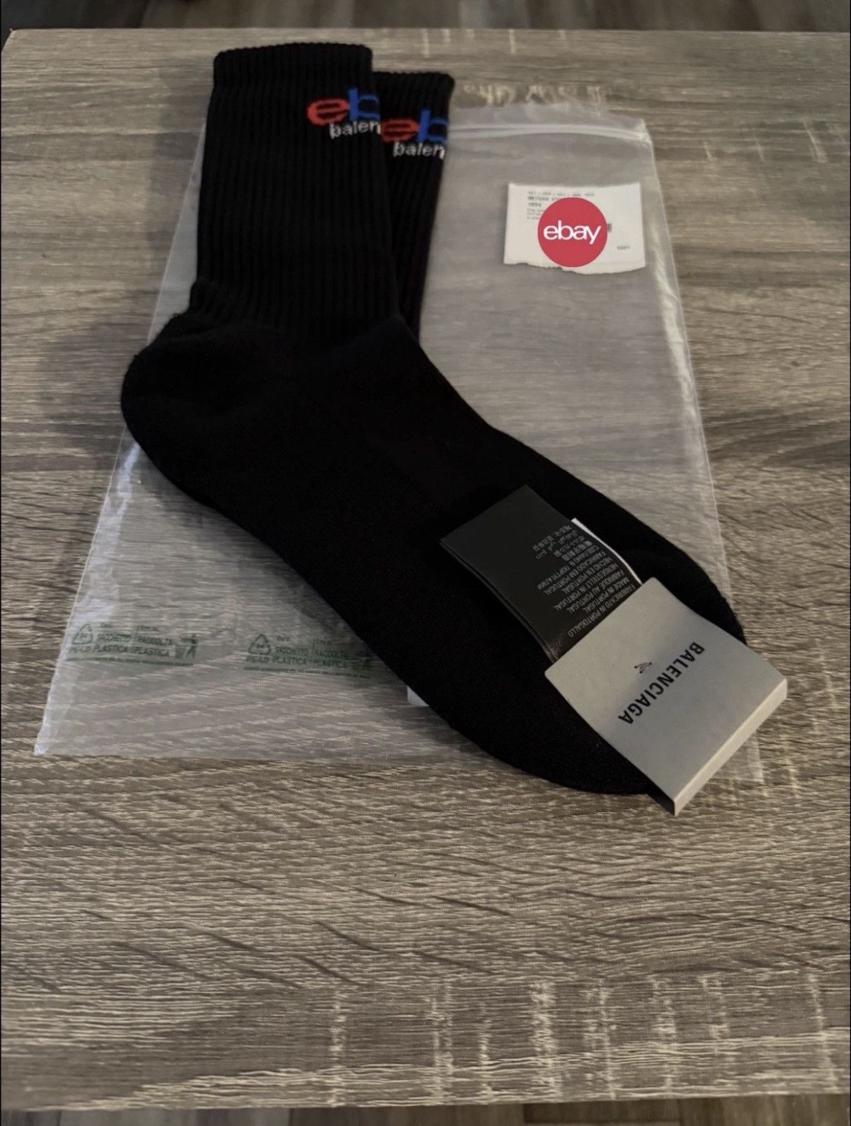 Balenciaga × eBay Balenciaga Ebay Socks In Black Size Large Authentic Size ONE SIZE - 3 Thumbnail