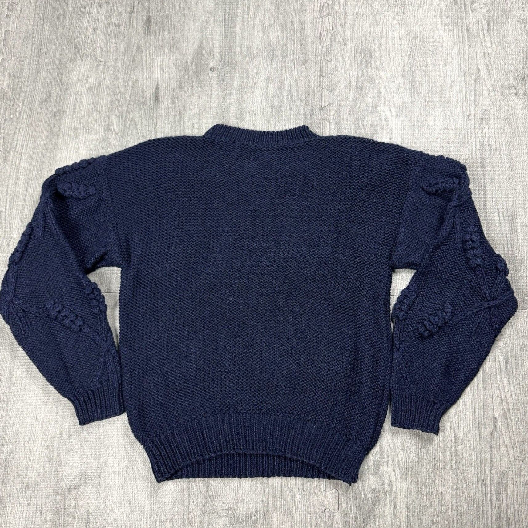 Vintage VINTAGE Samantha Hall Y2K Cable-Knit Sweater Women’s Small Navy Blue Casual Fall Winter Size S / US 4 / IT 40 - 4 Thumbnail