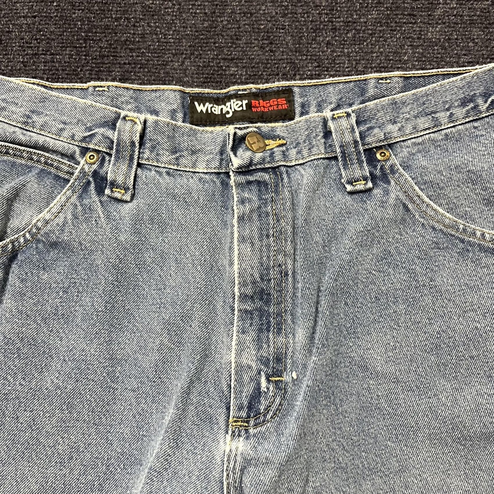Wrangler Wrangler Riggs Workwear Shorts Mens 38 Blue Denim Cargo Utility Jorts Cutoff Distressed Size US 38 / EU 54 - 3 Thumbnail
