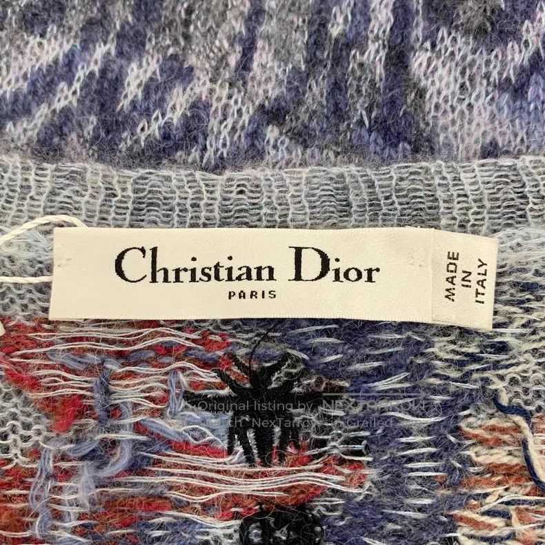 Dior Dior Blue floral inlaid cashmere round-neck long-sleeved s Size XS / US 0-2 / IT 36-38 - 5 Thumbnail