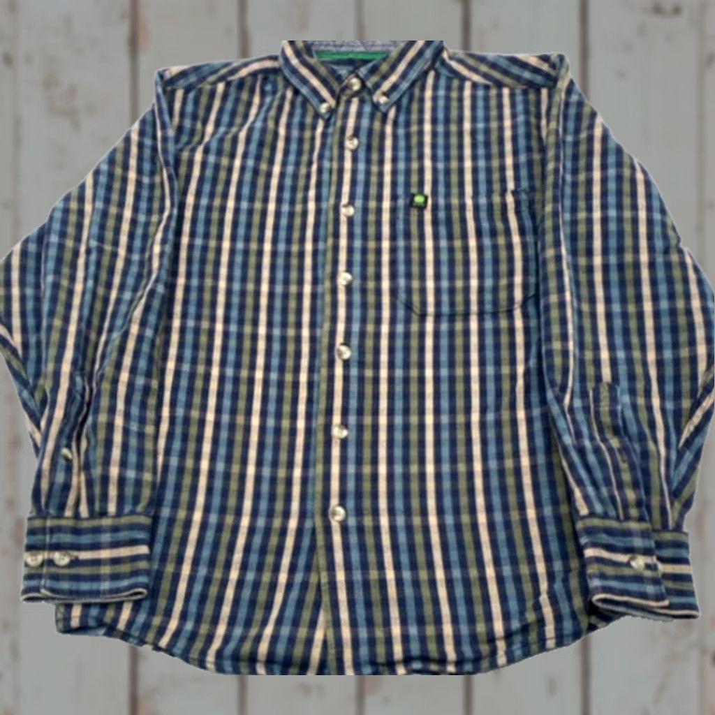 John Deere John Deere Mens Medium Long Sleeve Button-Up Striped Flannel 100% Cotton Shirt Size US XL / EU 56 / 4 - 1 Thumbnail