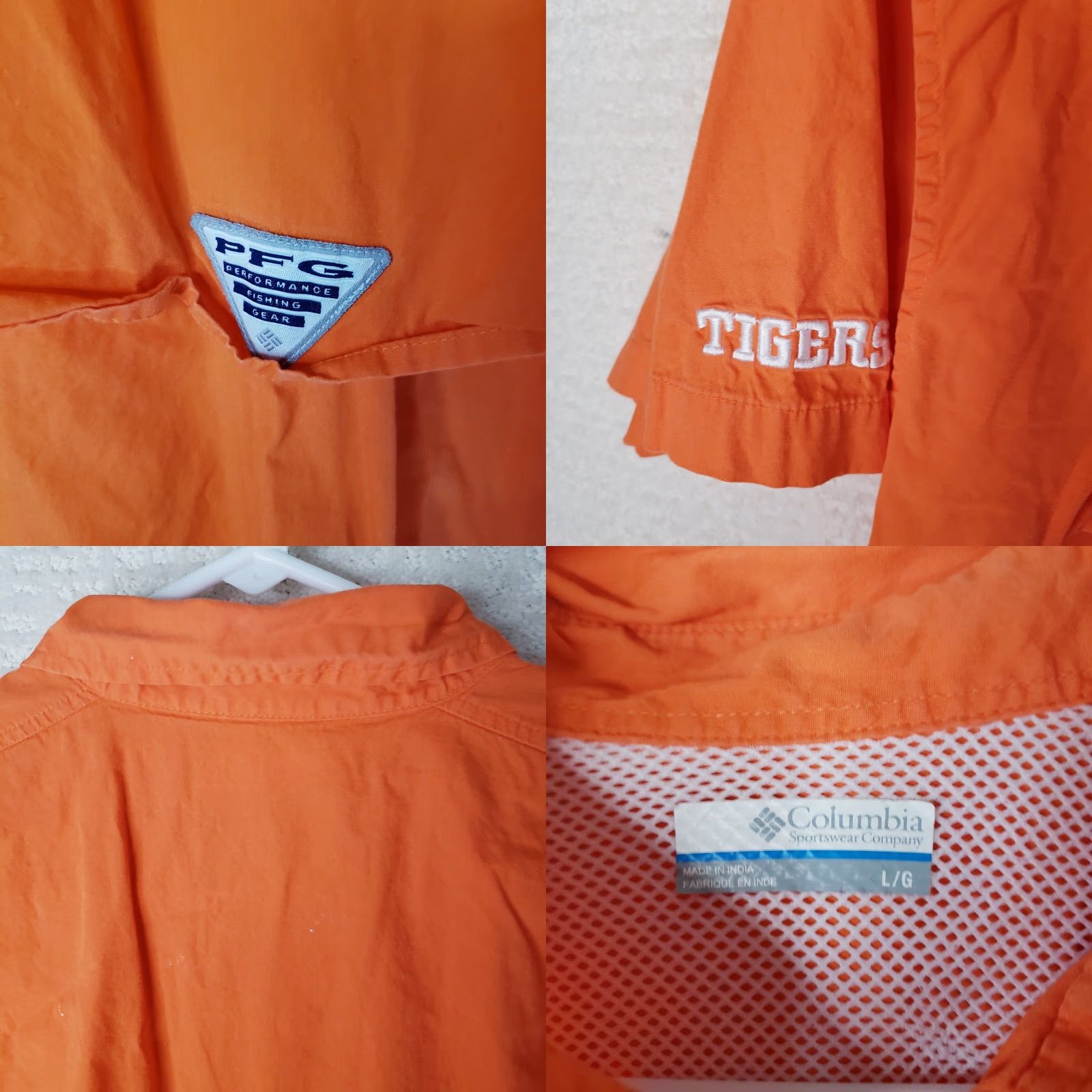 Vintage Clemson Columbia PFG Mens Shirt L Omni Shade Tiger Paw Performance Fishing Button-Up Short Sleeve Orange College Size US L / EU 52-54 / 3 - 9 Thumbnail
